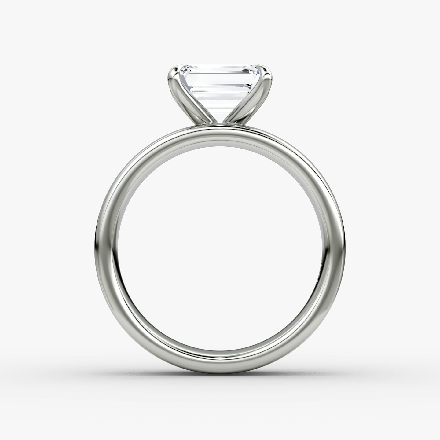 Cigar Band Solitaire | Emerald | 18k | White Gold | bandWidth: 6mm | diamondOrientation: horizontal | caratWeight: other
