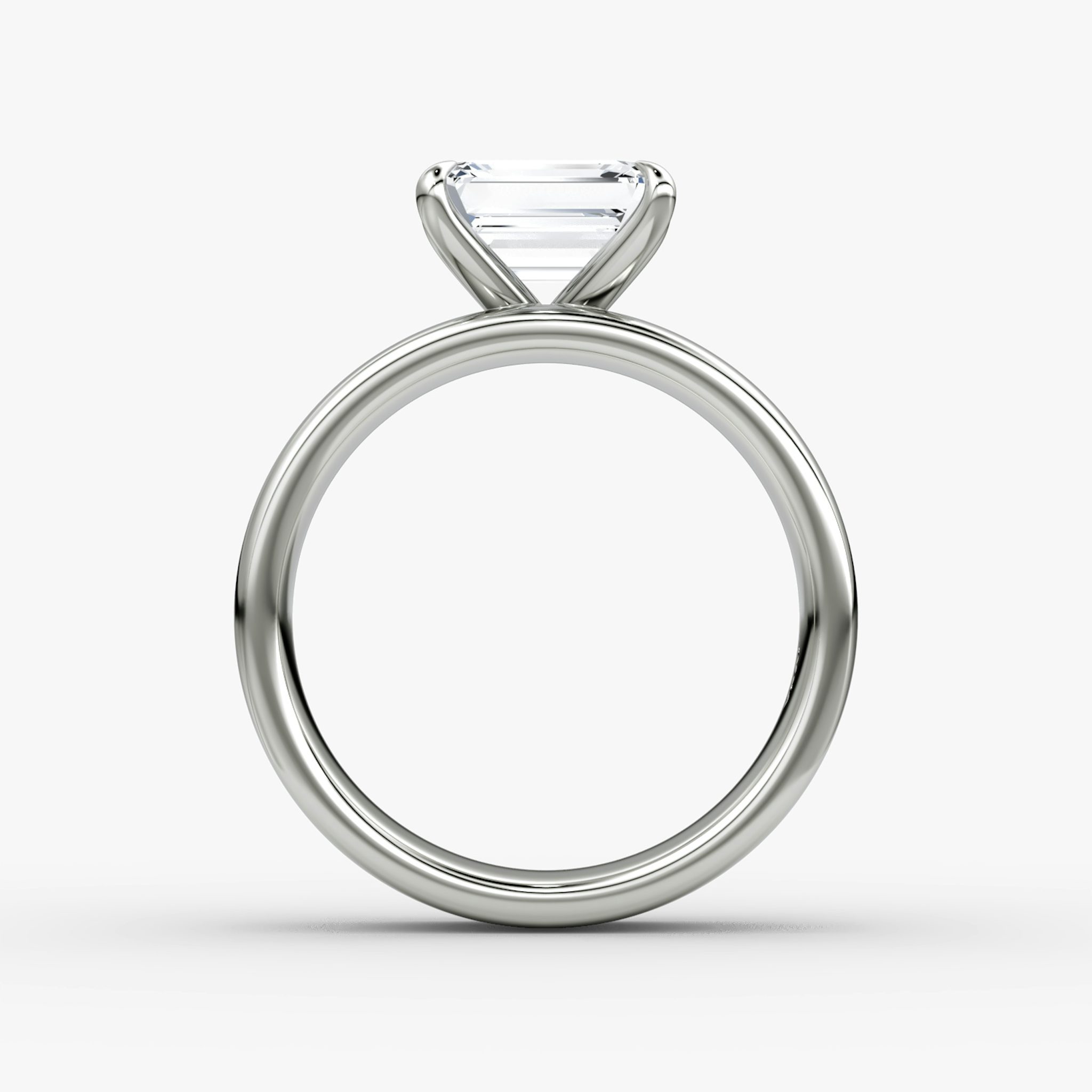 Cigar Band Solitaire | Emerald | 18k | White Gold | bandWidth: 6mm | diamondOrientation: horizontal | caratWeight: other