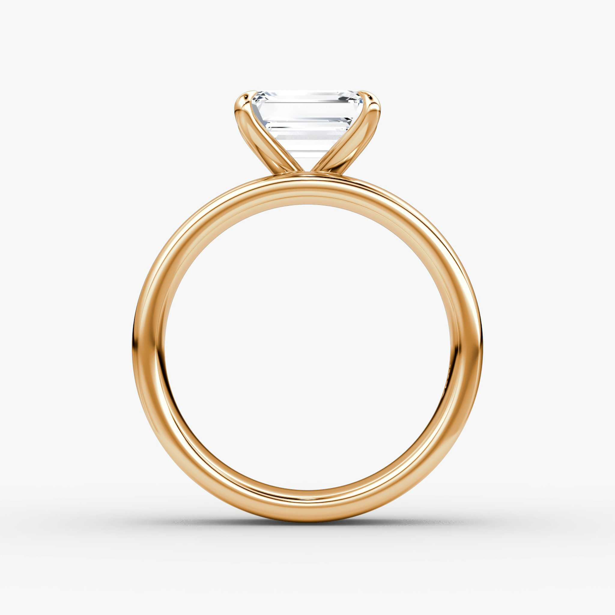 Cigar Band Solitaire | Emerald | 14k | Rose Gold | bandWidth: 6mm | diamondOrientation: horizontal | caratWeight: other