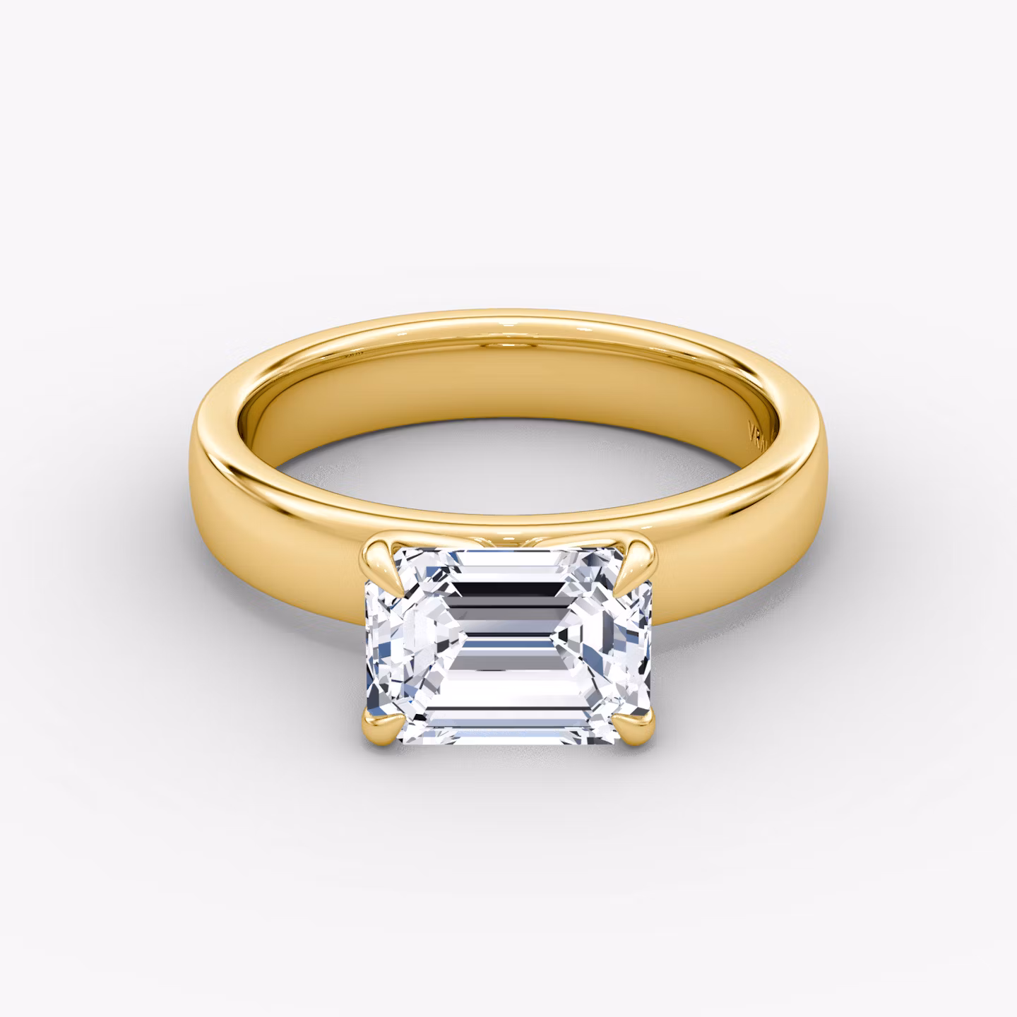 Cigar Band Solitaire Emerald | Yellow Gold