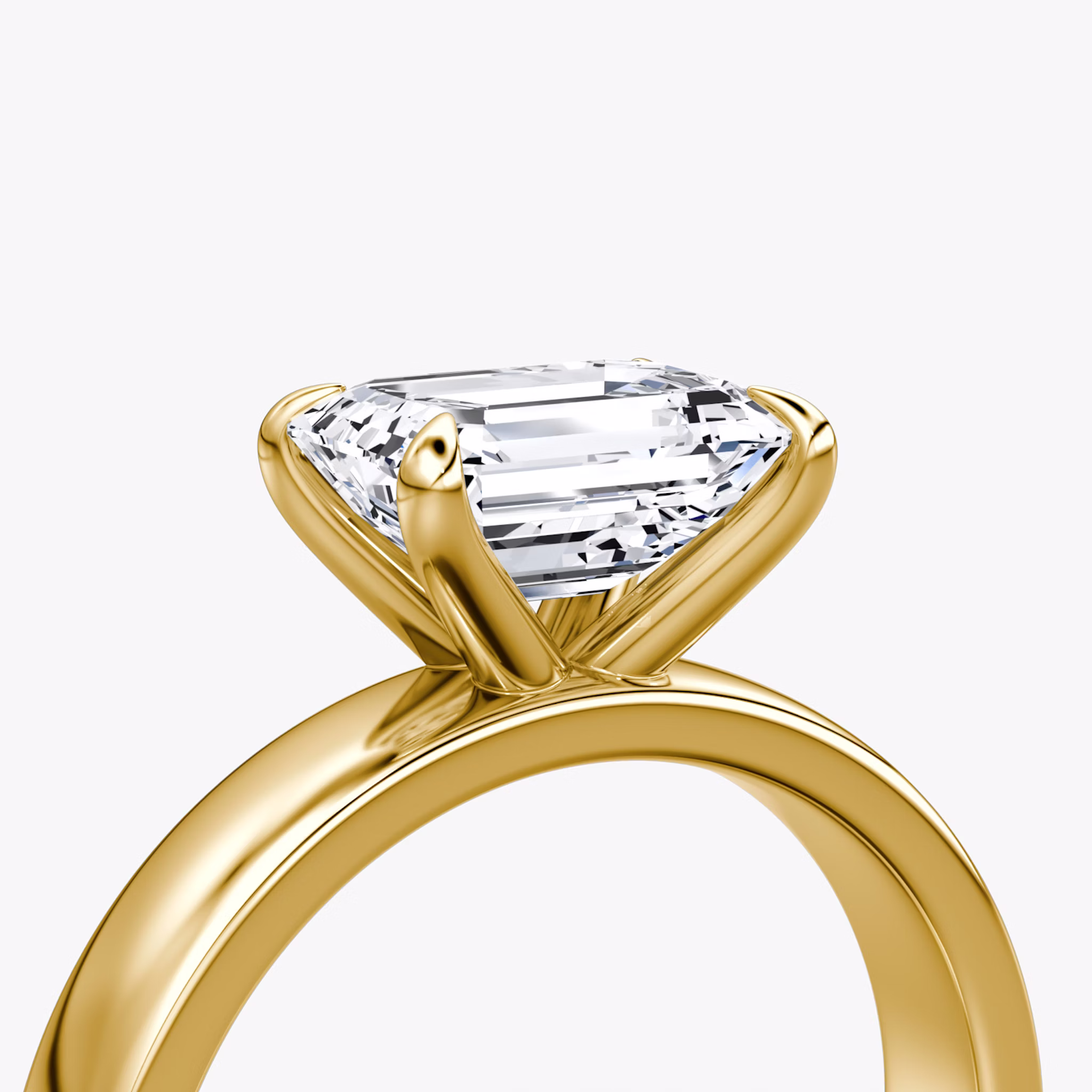 Cigar Band Solitaire | Emerald | 18k | Yellow Gold | bandWidth: 4mm | diamondOrientation: horizontal | caratWeight: other