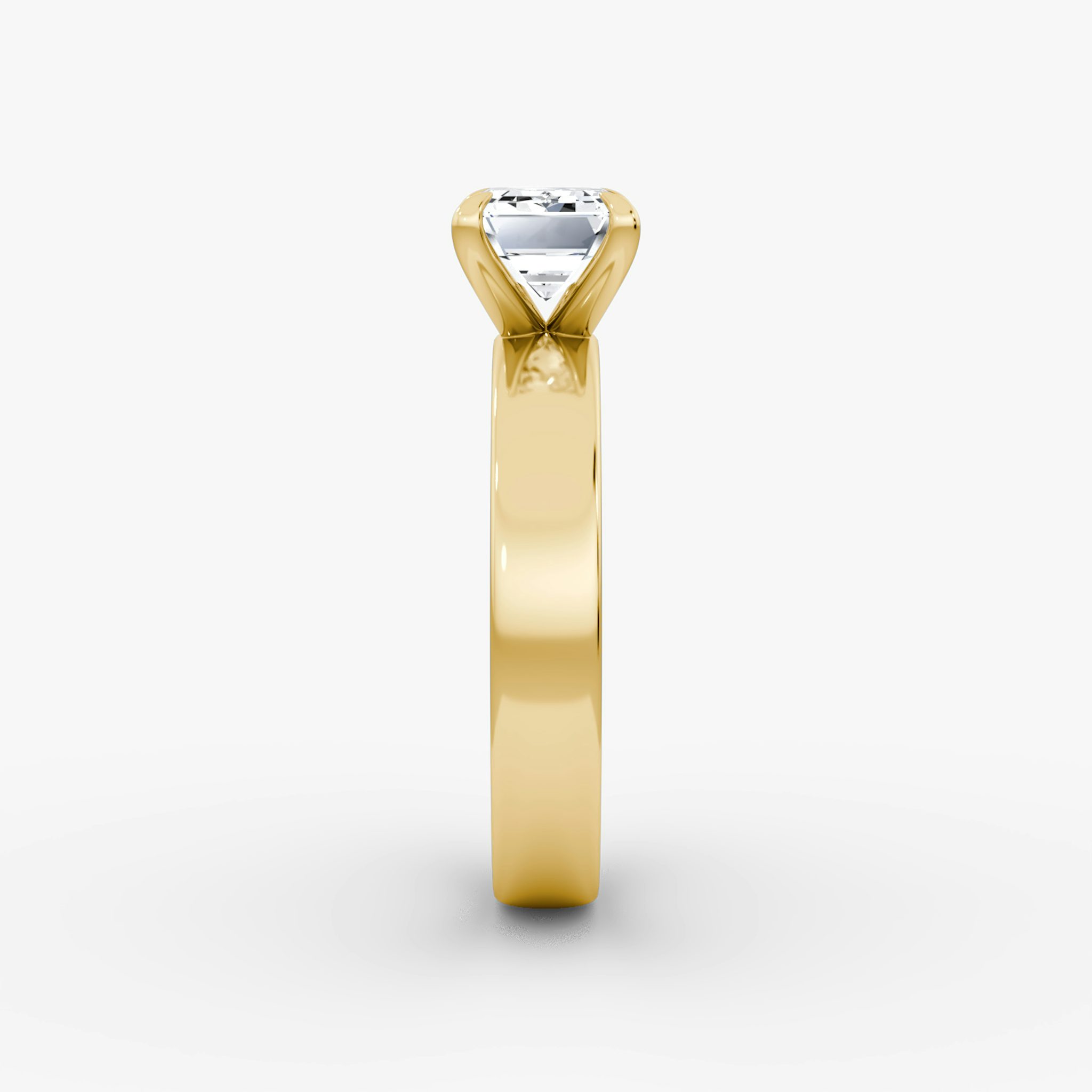 Cigar Band Solitaire | Emerald | 18k | Yellow Gold | bandWidth: 4mm | diamondOrientation: horizontal | caratWeight: other