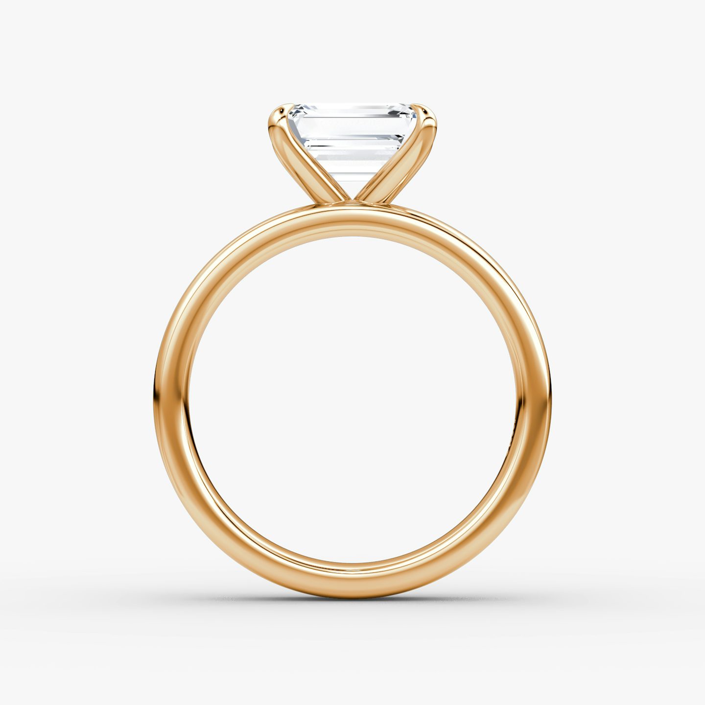 Cigar Band Solitaire | Emerald | 14k | Rose Gold | bandWidth: 4mm | diamondOrientation: horizontal | caratWeight: other