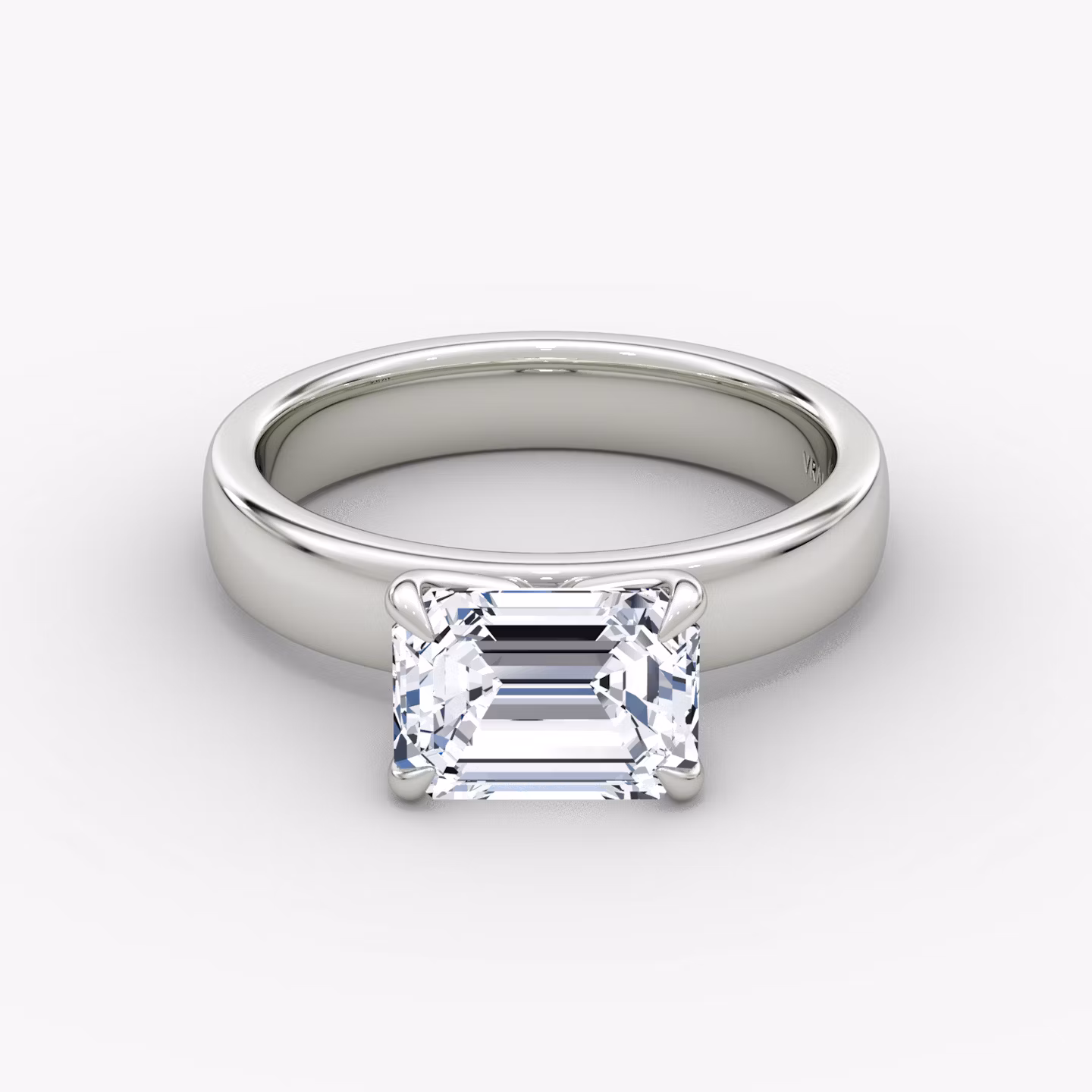 Cigar Band Solitaire Emerald | White Gold