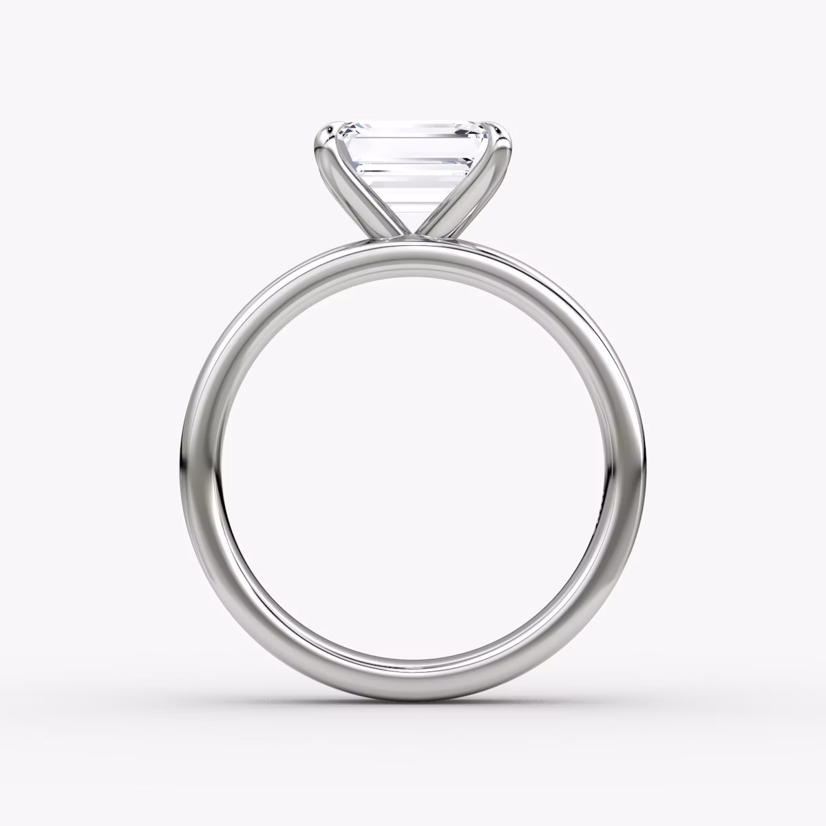 Cigar Band Solitaire | Emerald | Platinum | bandWidth: 4mm | diamondOrientation: horizontal | caratWeight: other