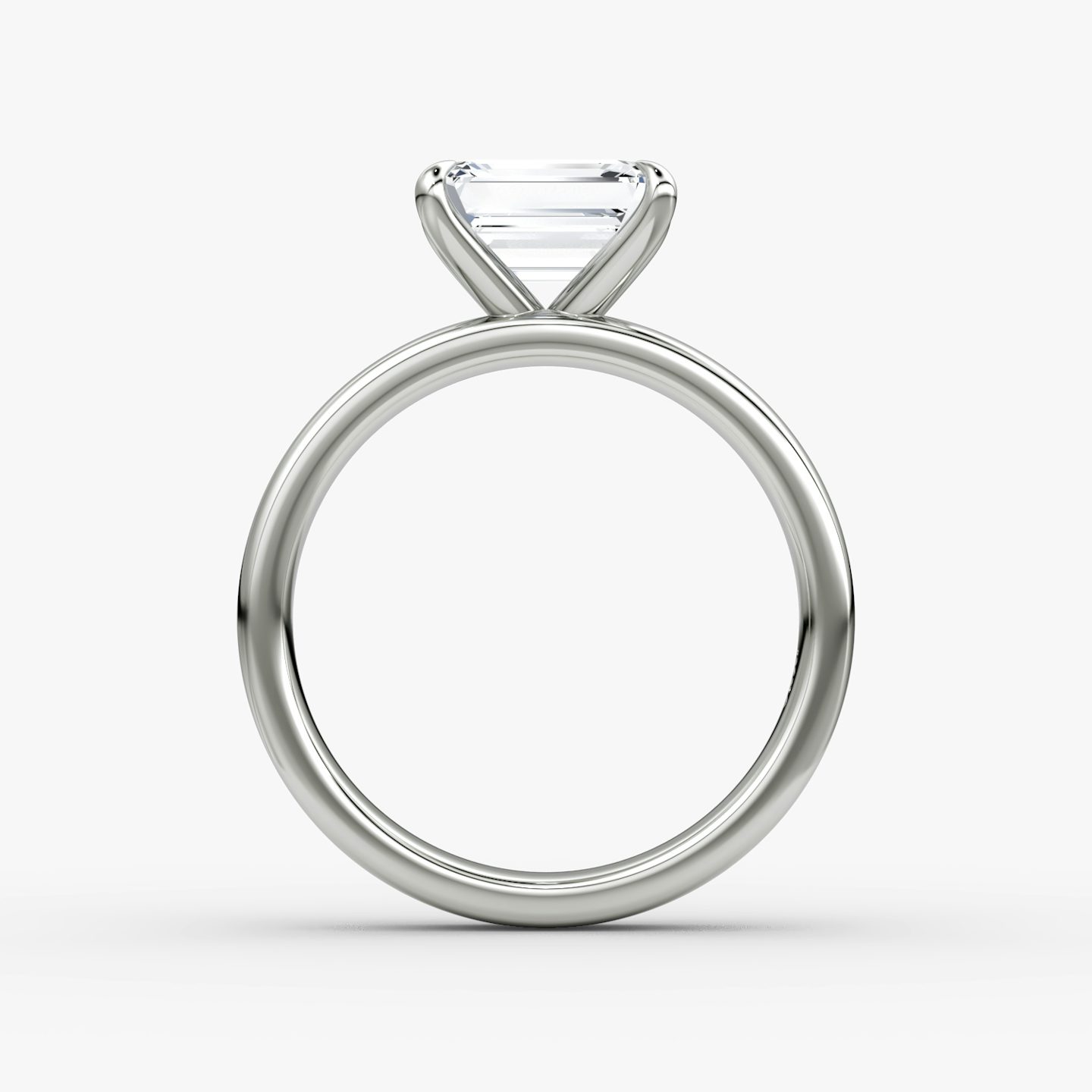 Cigar Band Solitaire | Emerald | Platinum | bandWidth: 4mm | diamondOrientation: horizontal | caratWeight: other