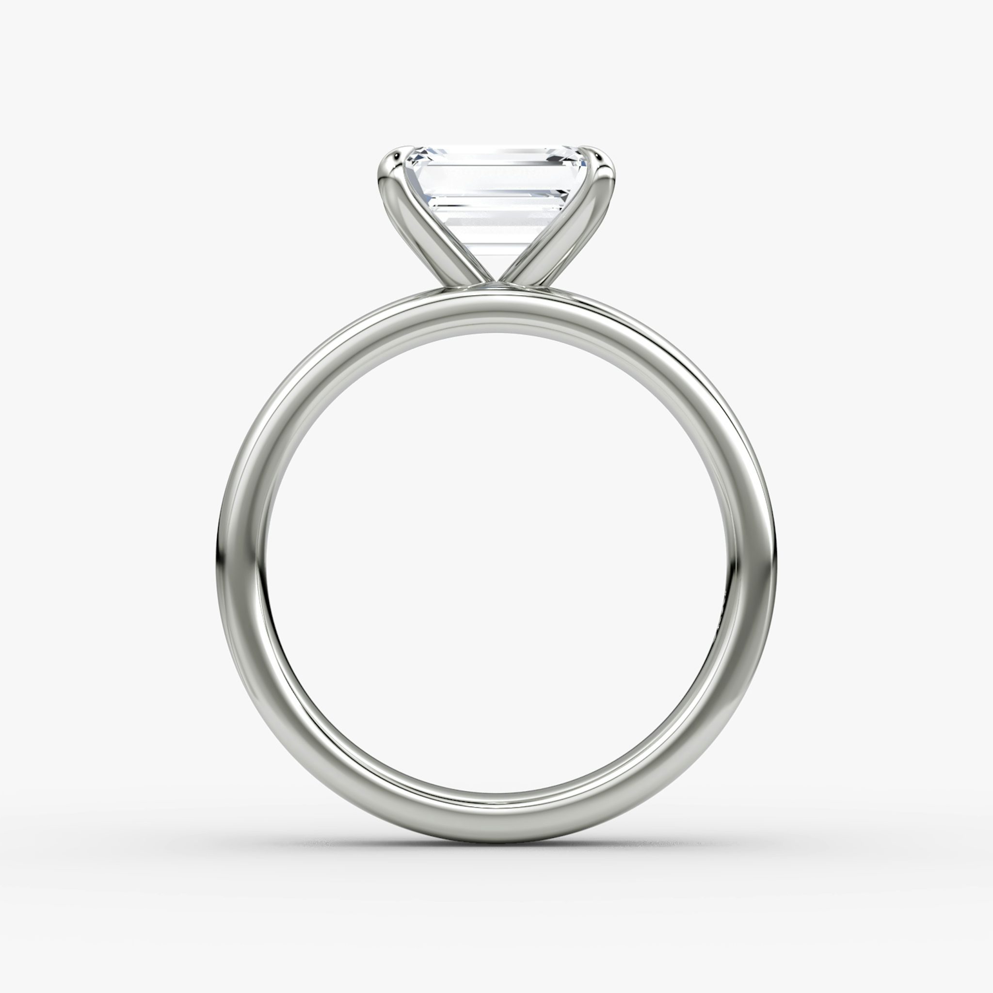 Cigar Band Solitaire | Emerald | Platinum | bandWidth: 4mm | diamondOrientation: horizontal | caratWeight: other