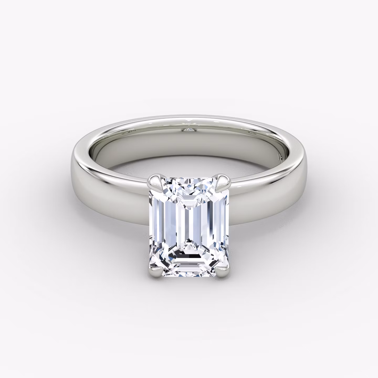 Cigar Band Solitaire Emerald | Platinum