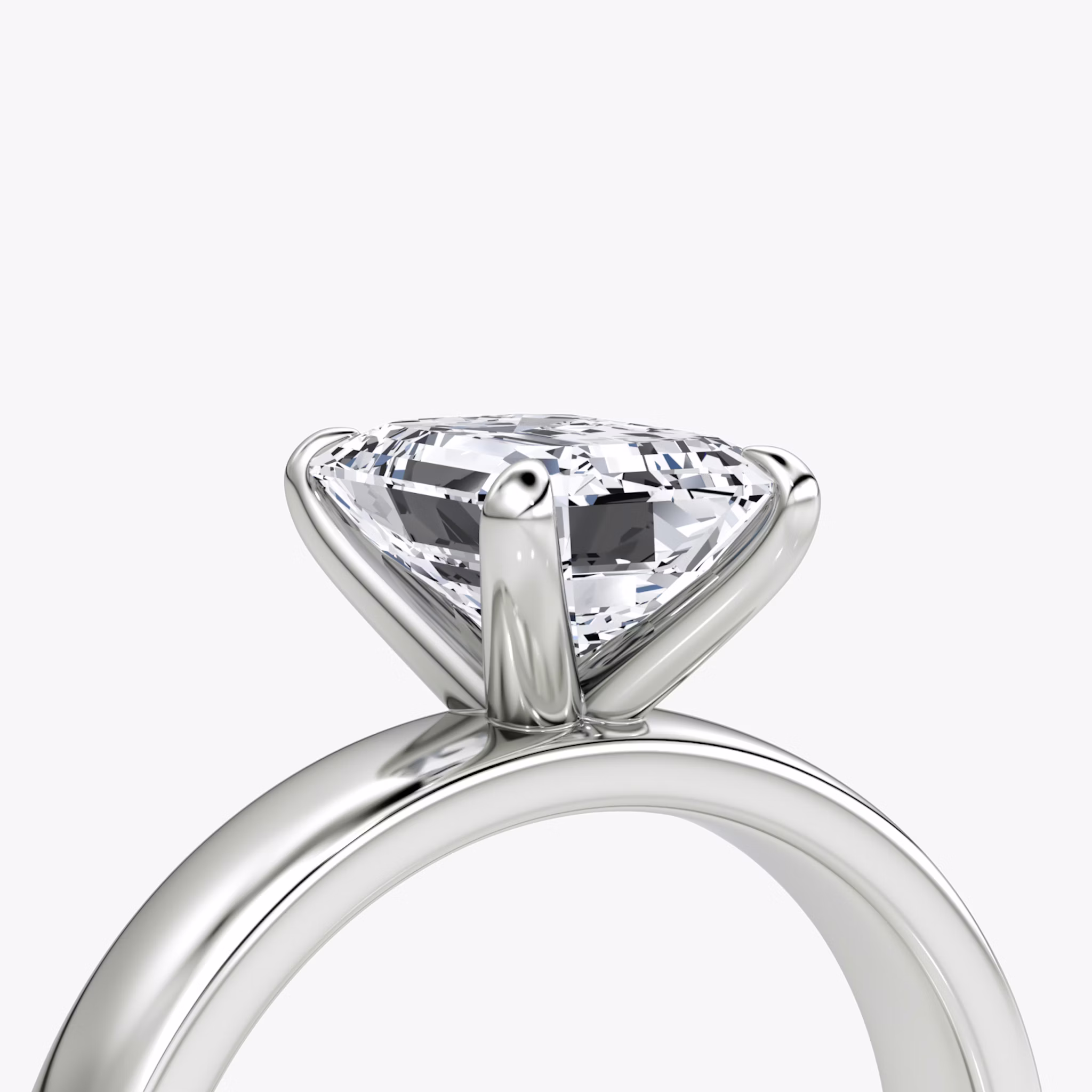 Cigar Band Solitaire | Emerald | Platinum | bandWidth: 4mm | diamondOrientation: vertical | caratWeight: other