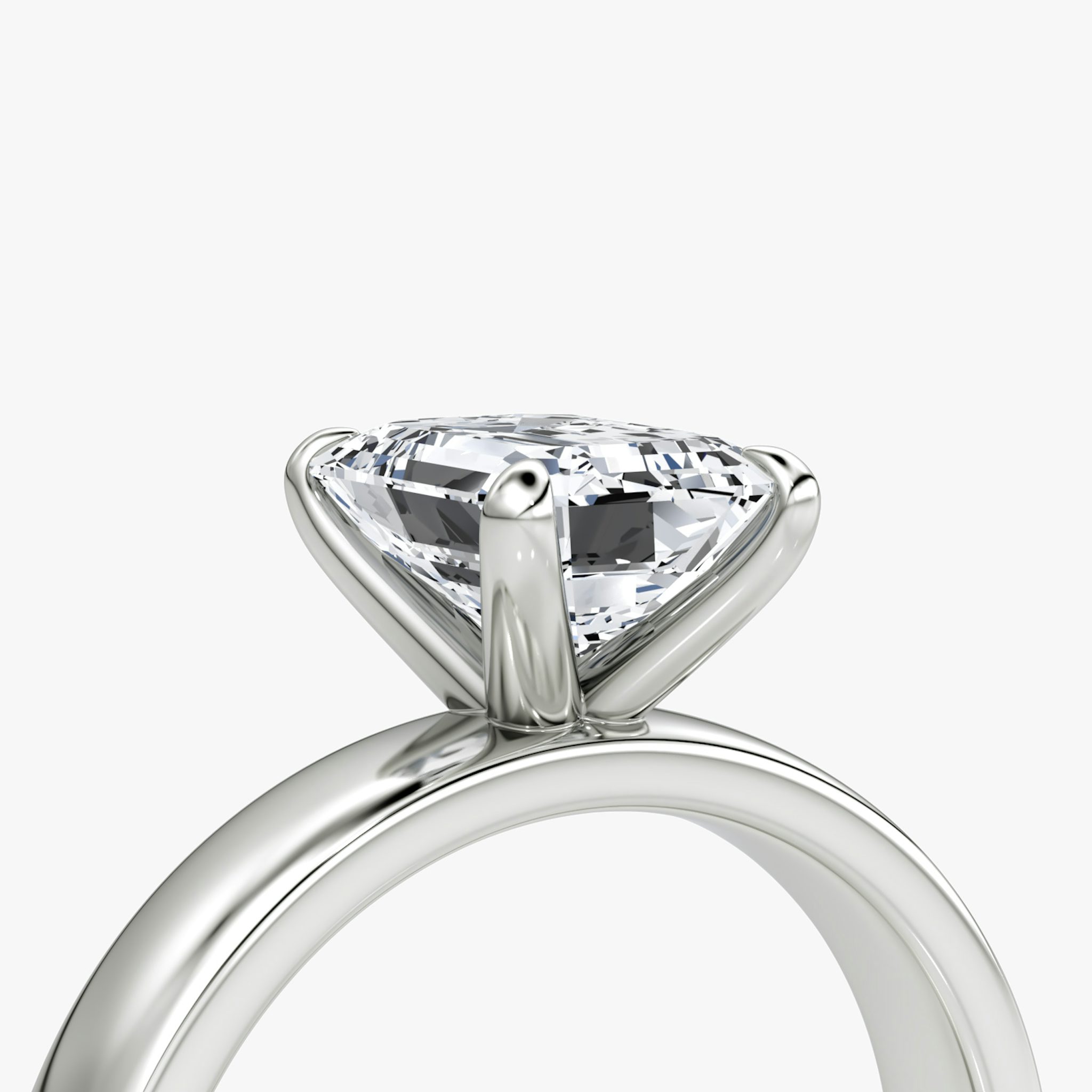 Cigar Band Solitaire | Emerald | Platinum | bandWidth: 4mm | diamondOrientation: vertical | caratWeight: other