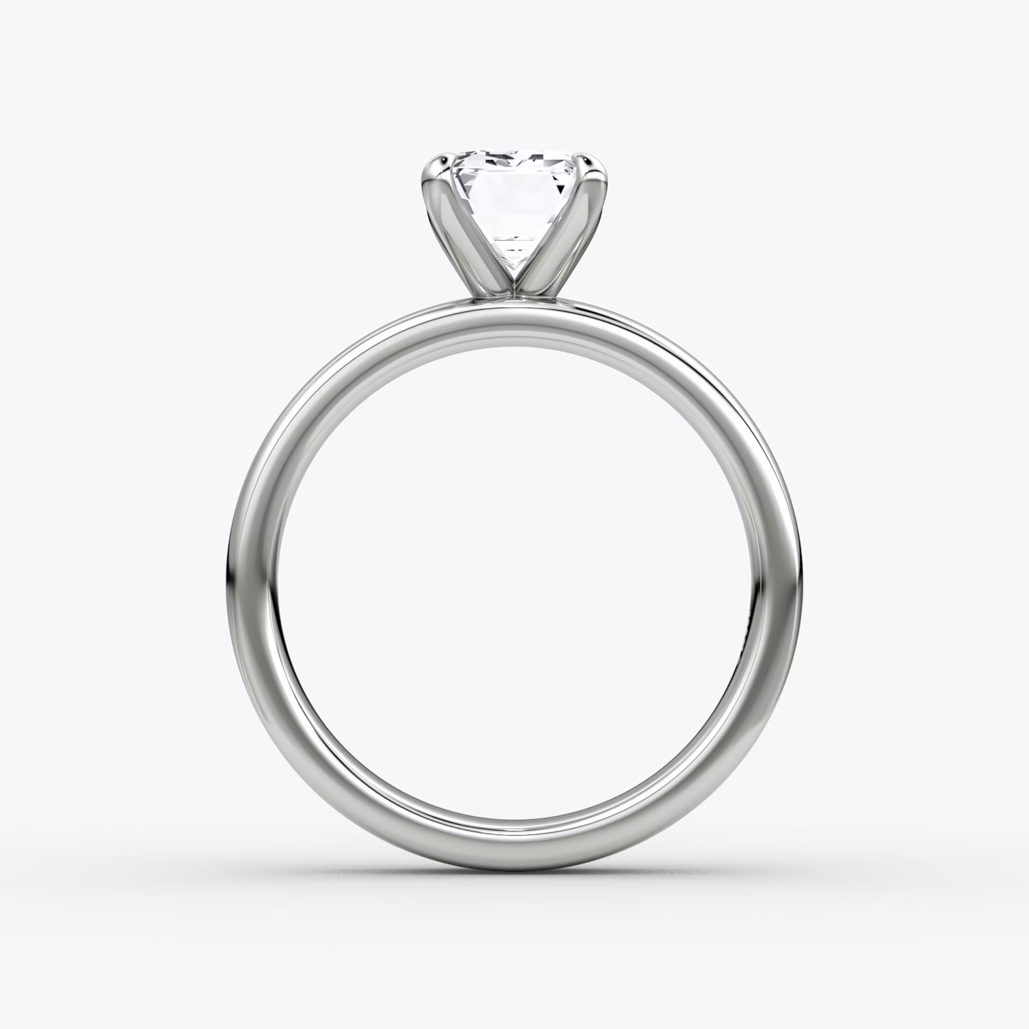 Cigar Band Solitaire | Emerald | Platinum | bandWidth: 4mm | diamondOrientation: vertical | caratWeight: other