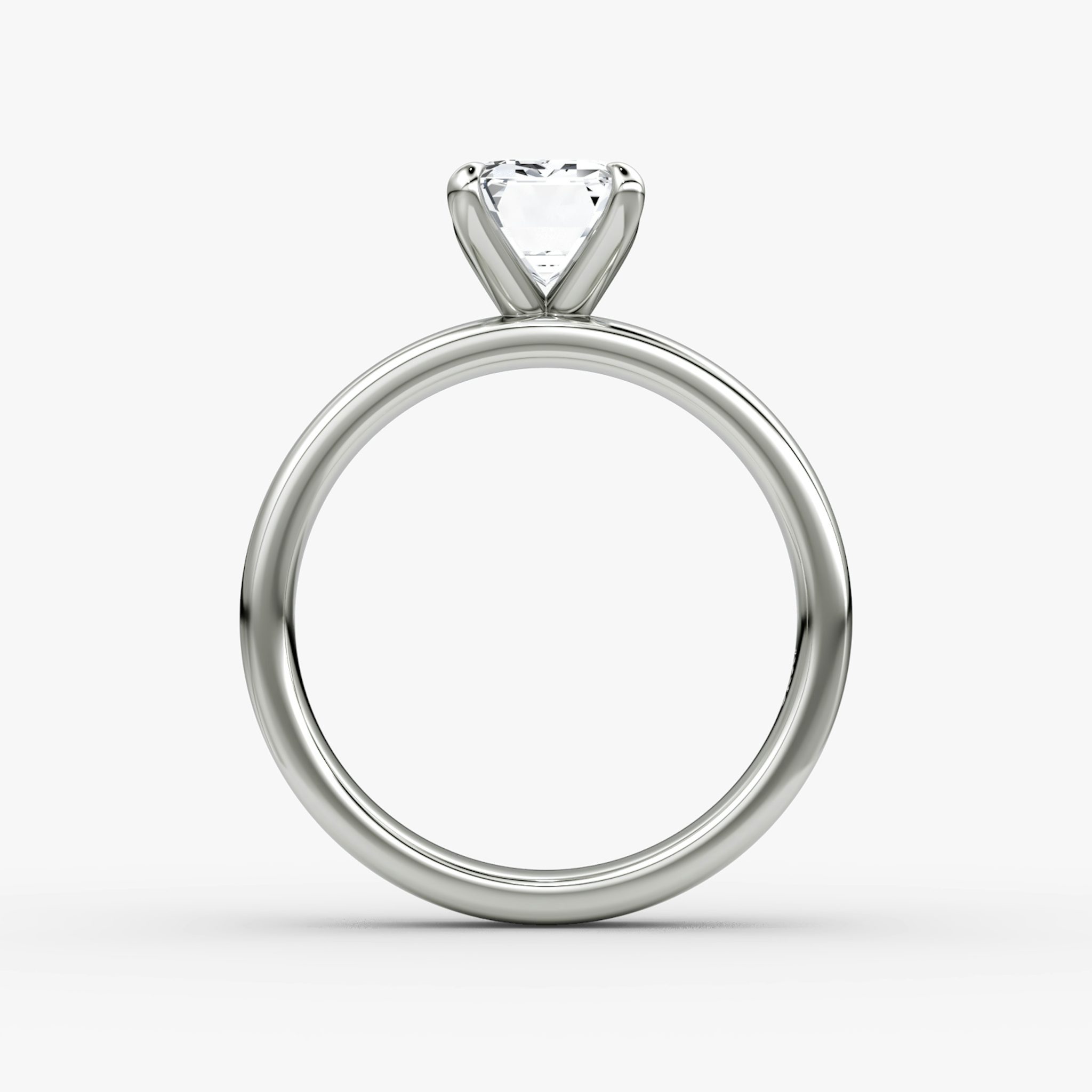 Cigar Band Solitaire | Emerald | Platinum | bandWidth: 4mm | diamondOrientation: vertical | caratWeight: other