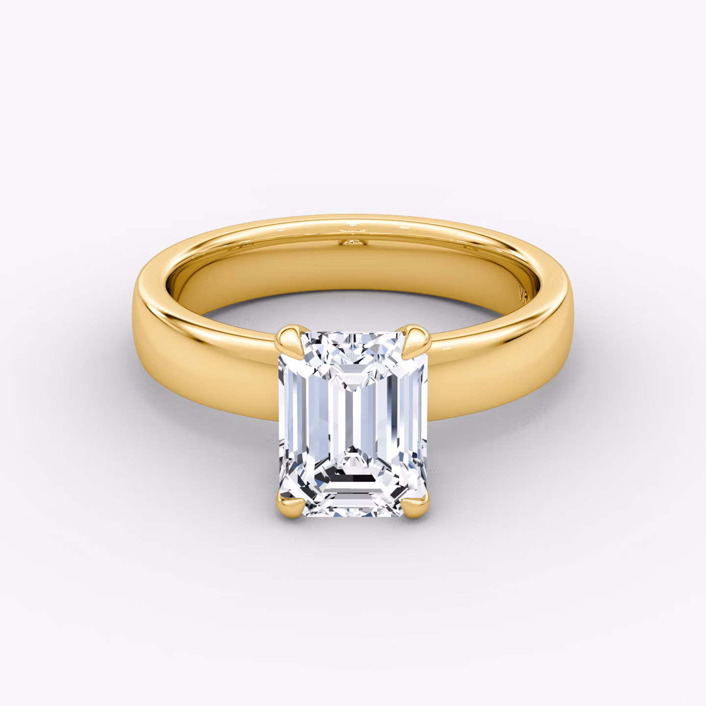 Cigar Band Solitaire Emerald | Yellow Gold