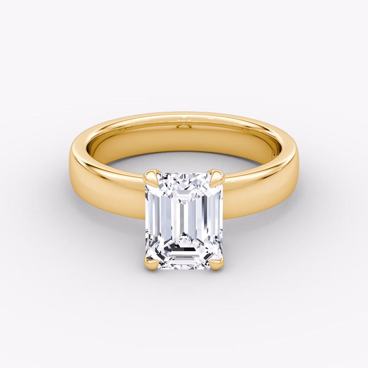 Cigar Band Solitaire | Emerald | 18k | Yellow Gold | bandWidth: 4mm | diamondOrientation: vertical | caratWeight: other
