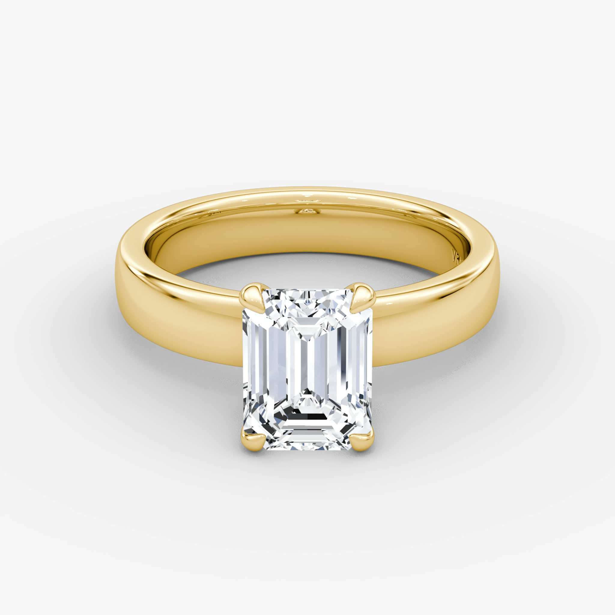 Cigar Band Solitaire | Emerald | 18k | Yellow Gold | bandWidth: 4mm | diamondOrientation: vertical | caratWeight: other