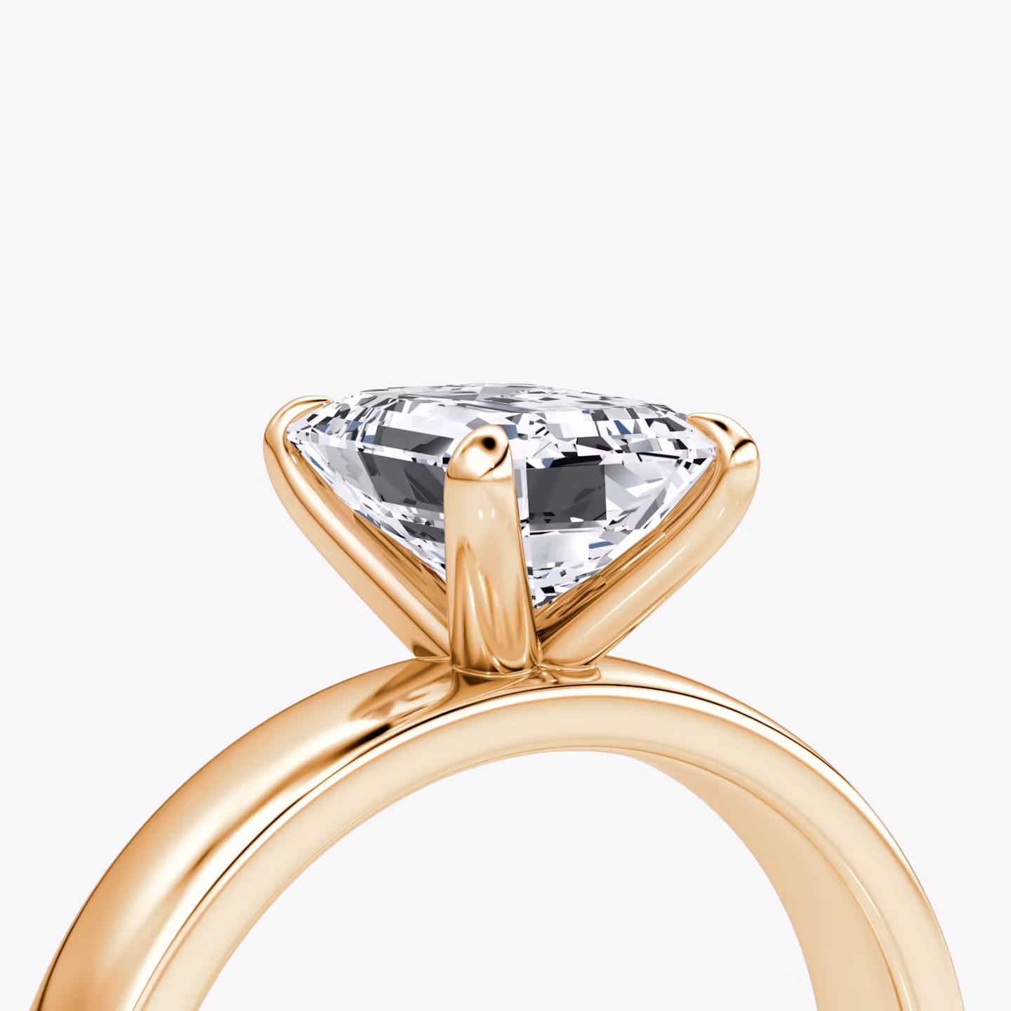 Cigar Band Solitaire | Emerald | 14k | Rose Gold | bandWidth: 4mm | diamondOrientation: vertical | caratWeight: other