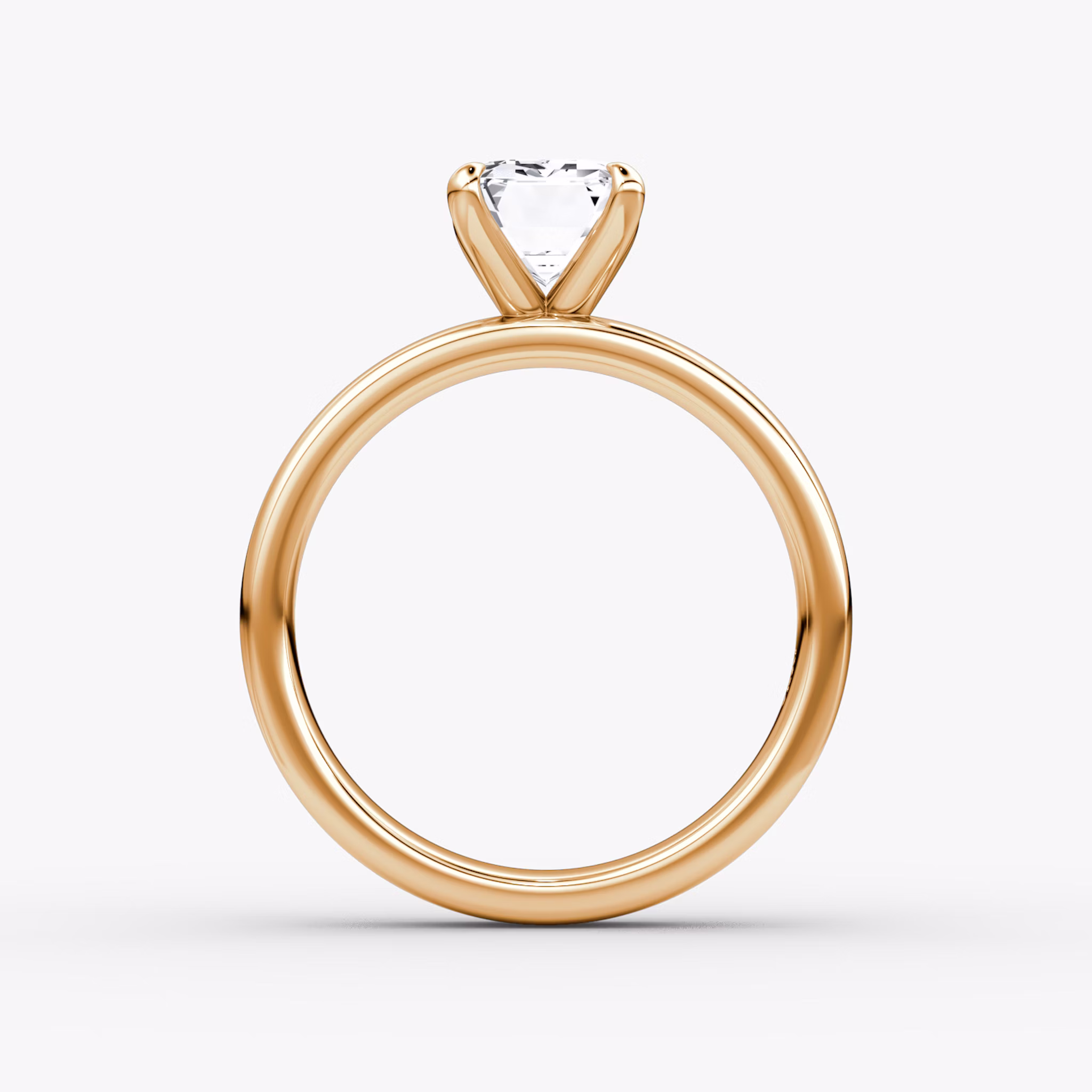 Cigar Band Solitaire | Emerald | 14k | Rose Gold | bandWidth: 4mm | diamondOrientation: vertical | caratWeight: other