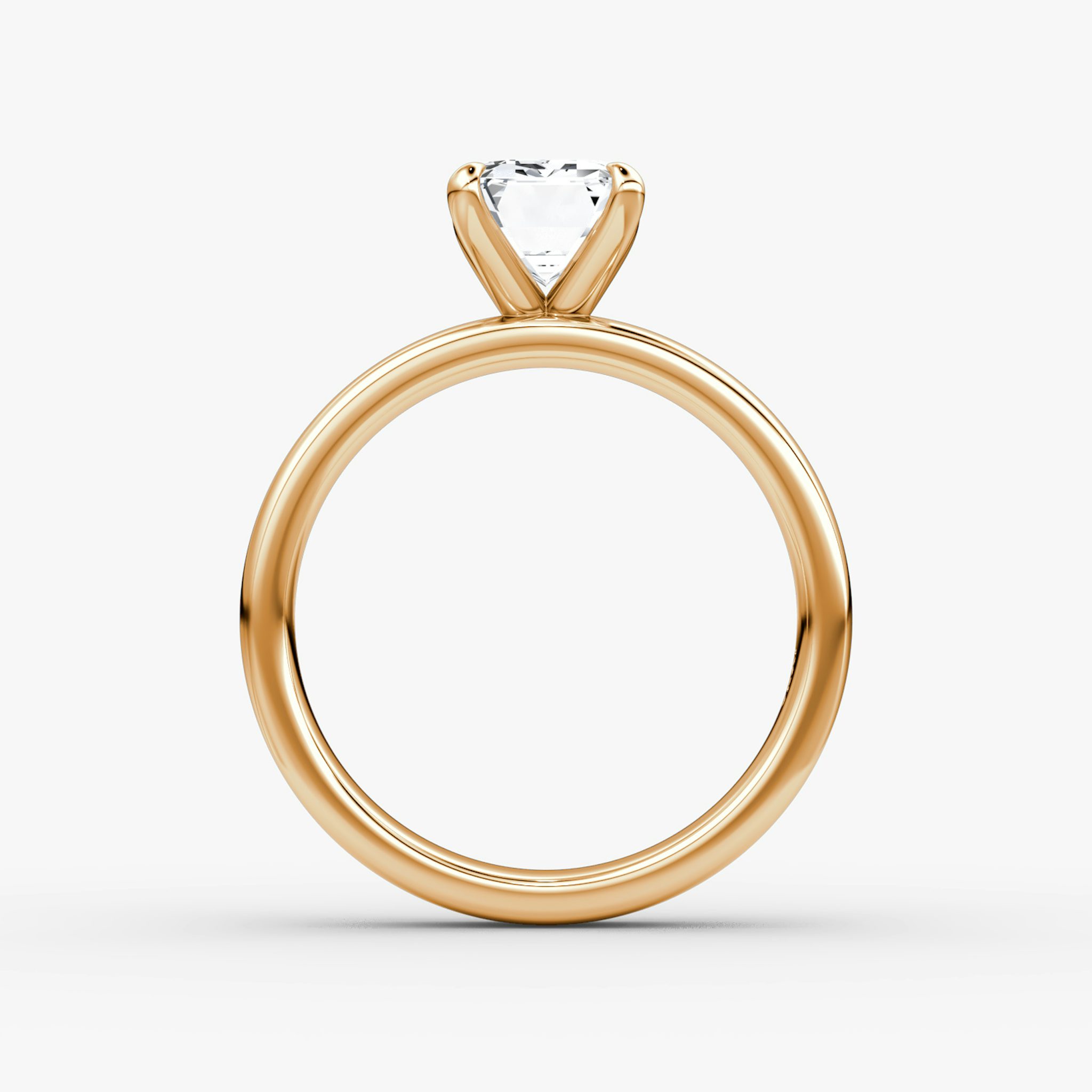 Cigar Band Solitaire | Emerald | 14k | Rose Gold | bandWidth: 4mm | diamondOrientation: vertical | caratWeight: other