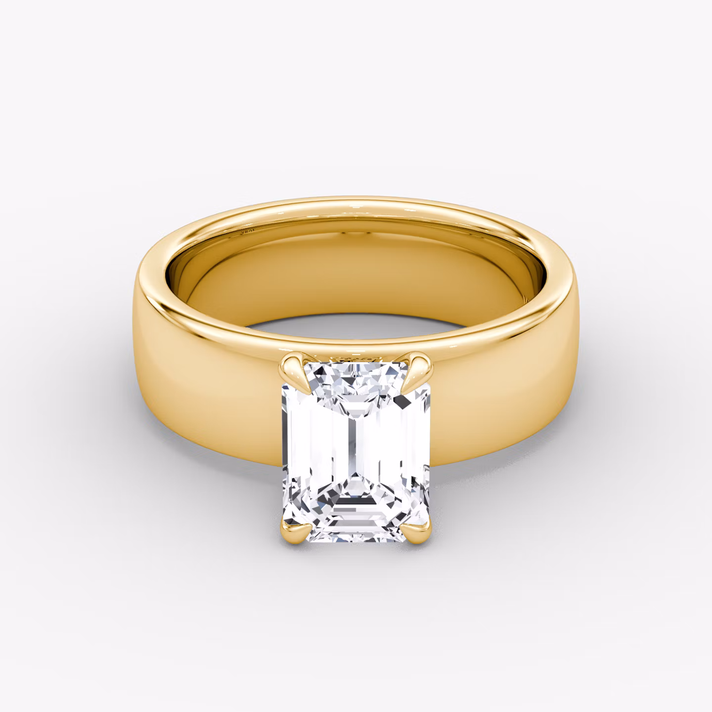 Cigar Band Solitaire | Emerald | 18k | Yellow Gold | bandWidth: 6mm | diamondOrientation: vertical | caratWeight: other