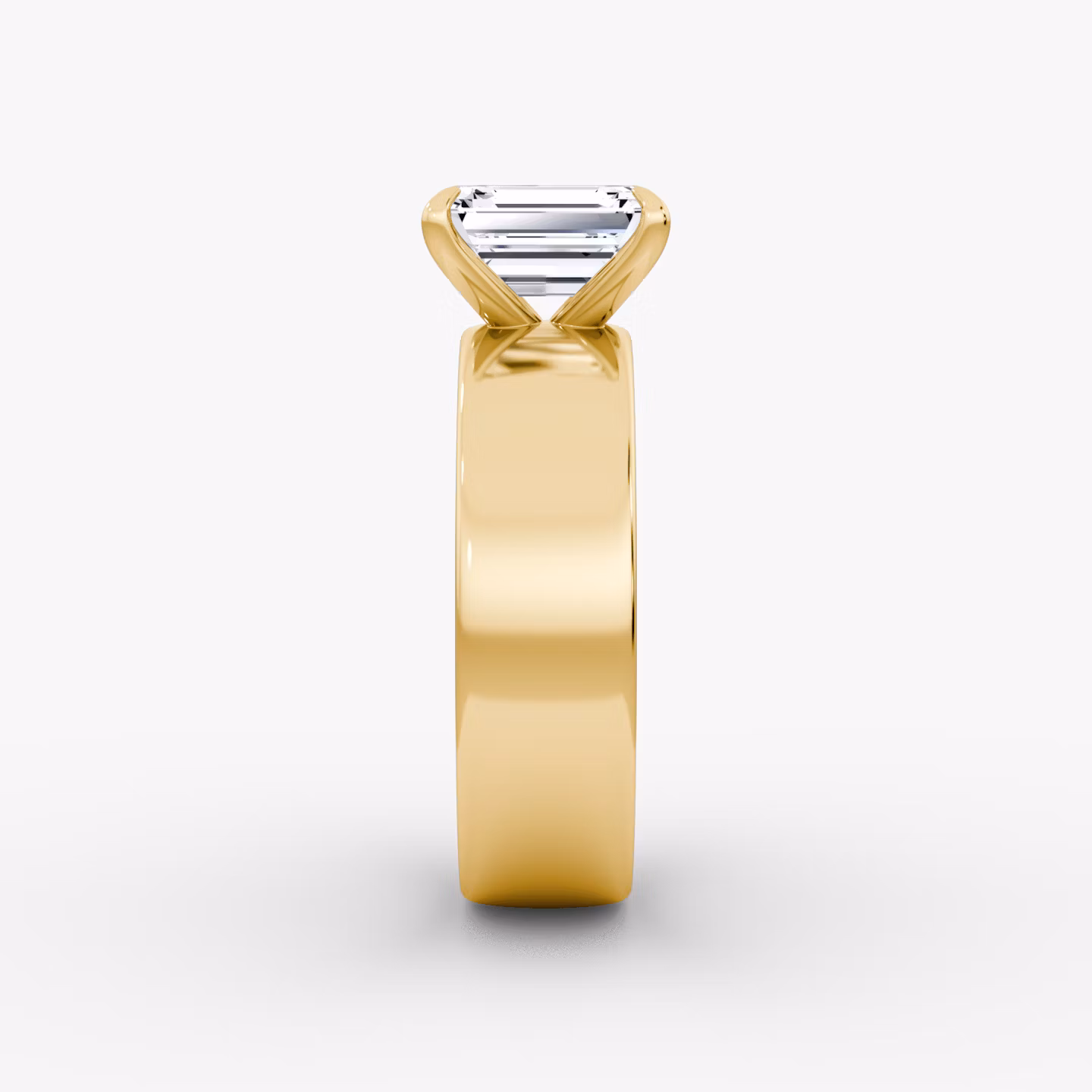 Cigar Band Solitaire | Emerald | 18k | Yellow Gold | bandWidth: 6mm | diamondOrientation: vertical | caratWeight: other