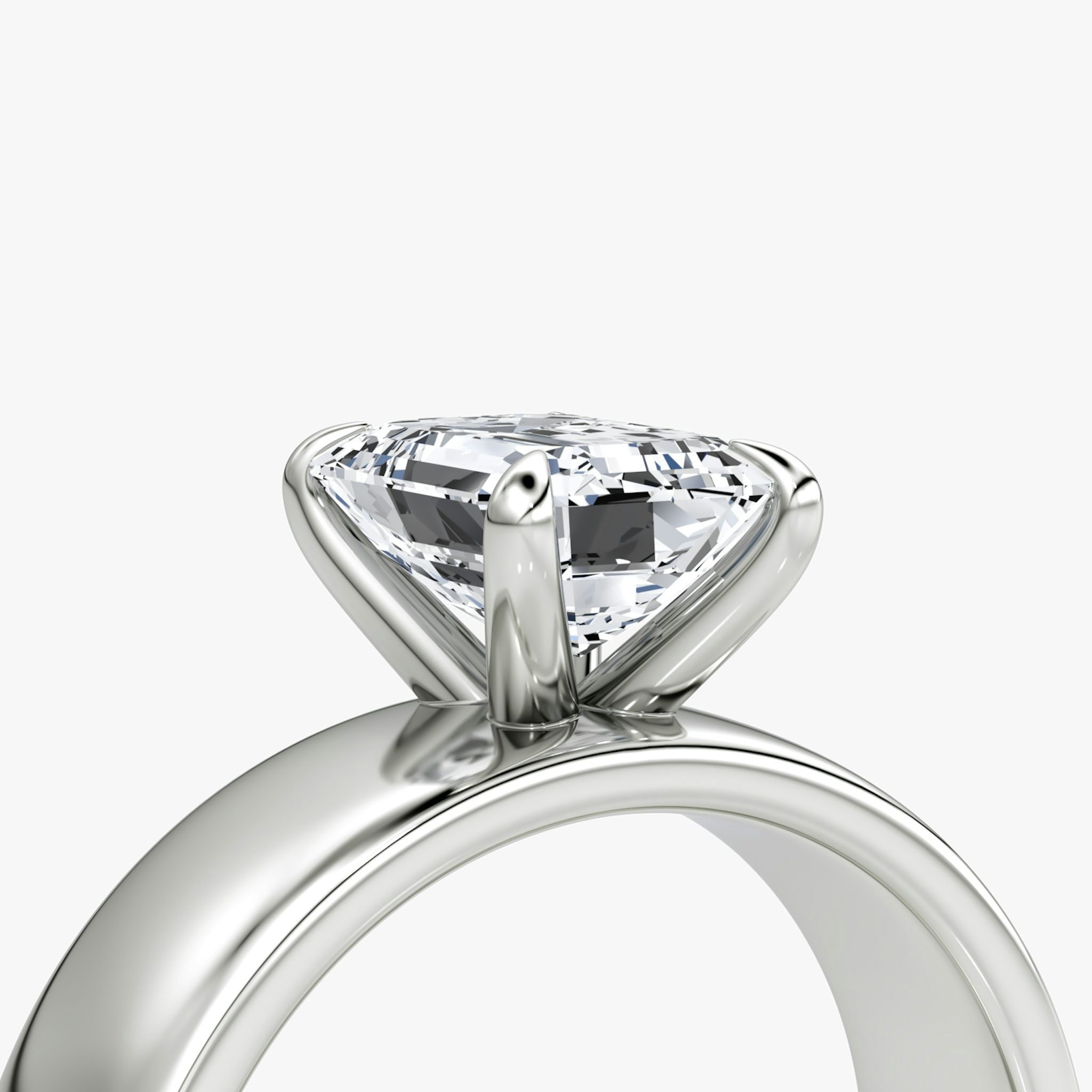 Cigar Band Solitaire | Emerald | Platinum | bandWidth: 6mm | diamondOrientation: vertical | caratWeight: other