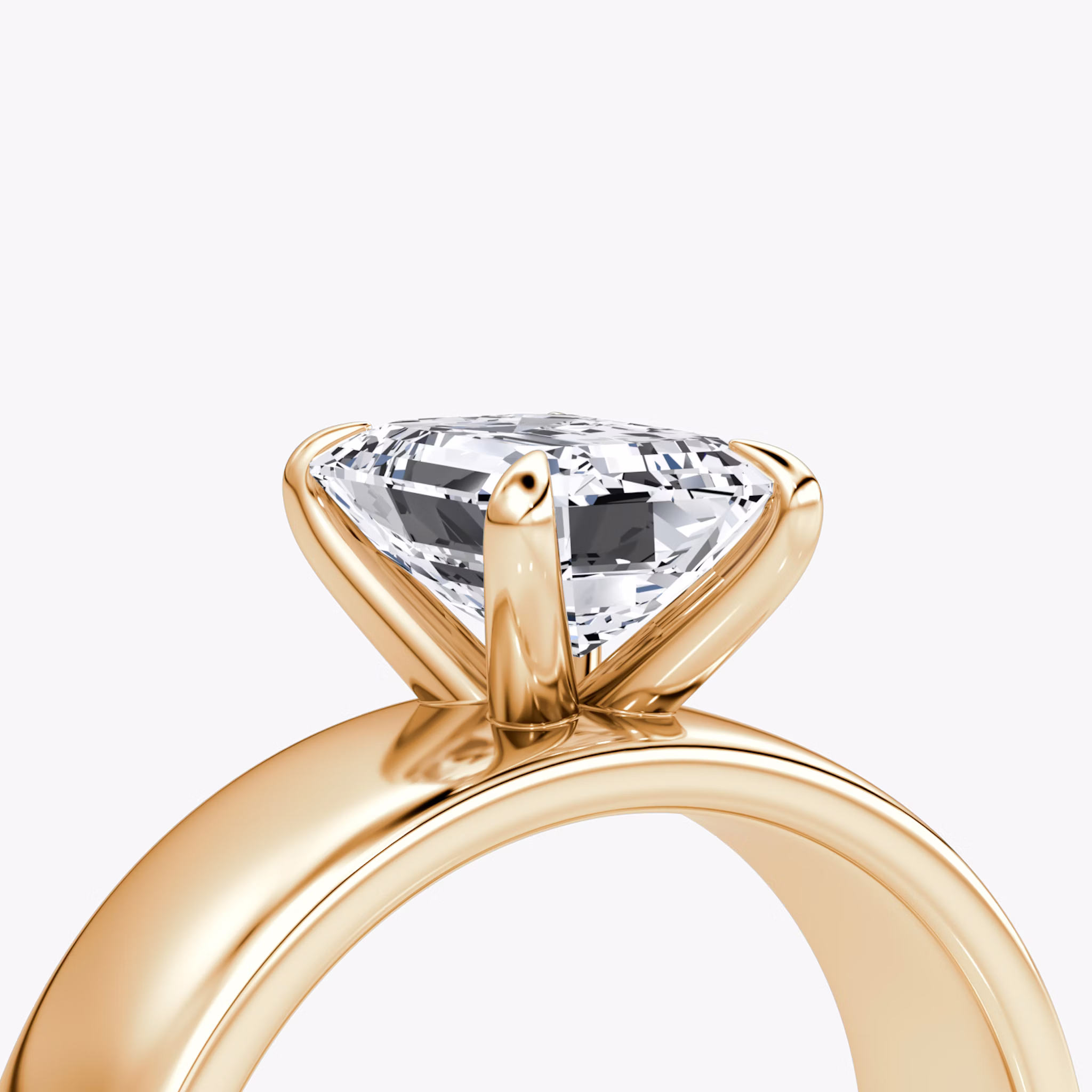 Cigar Band Solitaire | Emerald | 14k | Rose Gold | bandWidth: 6mm | diamondOrientation: vertical | caratWeight: other