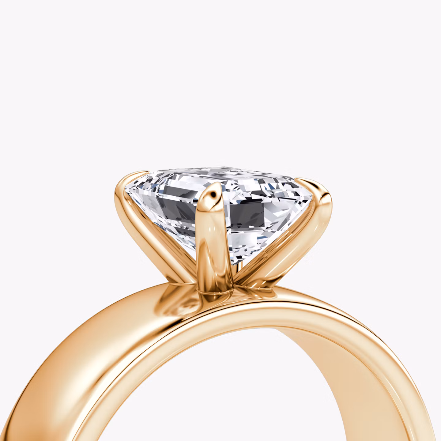 Cigar Band Solitaire | Emerald | 14k | Rose Gold | bandWidth: 6mm | diamondOrientation: vertical | caratWeight: other