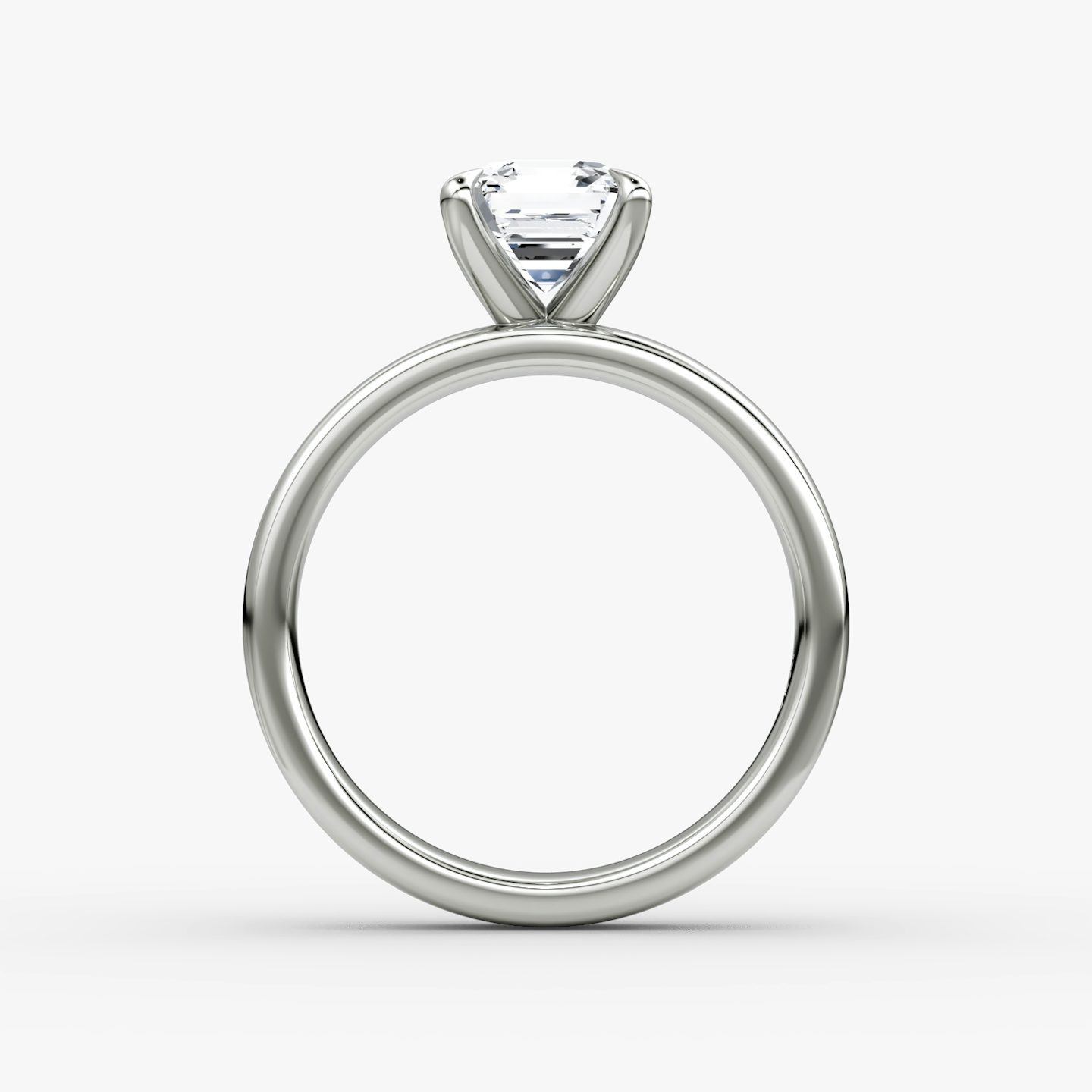 Cigar Band Solitaire | Asscher | 18k | White Gold | bandWidth: 4mm | diamondOrientation: vertical | caratWeight: other