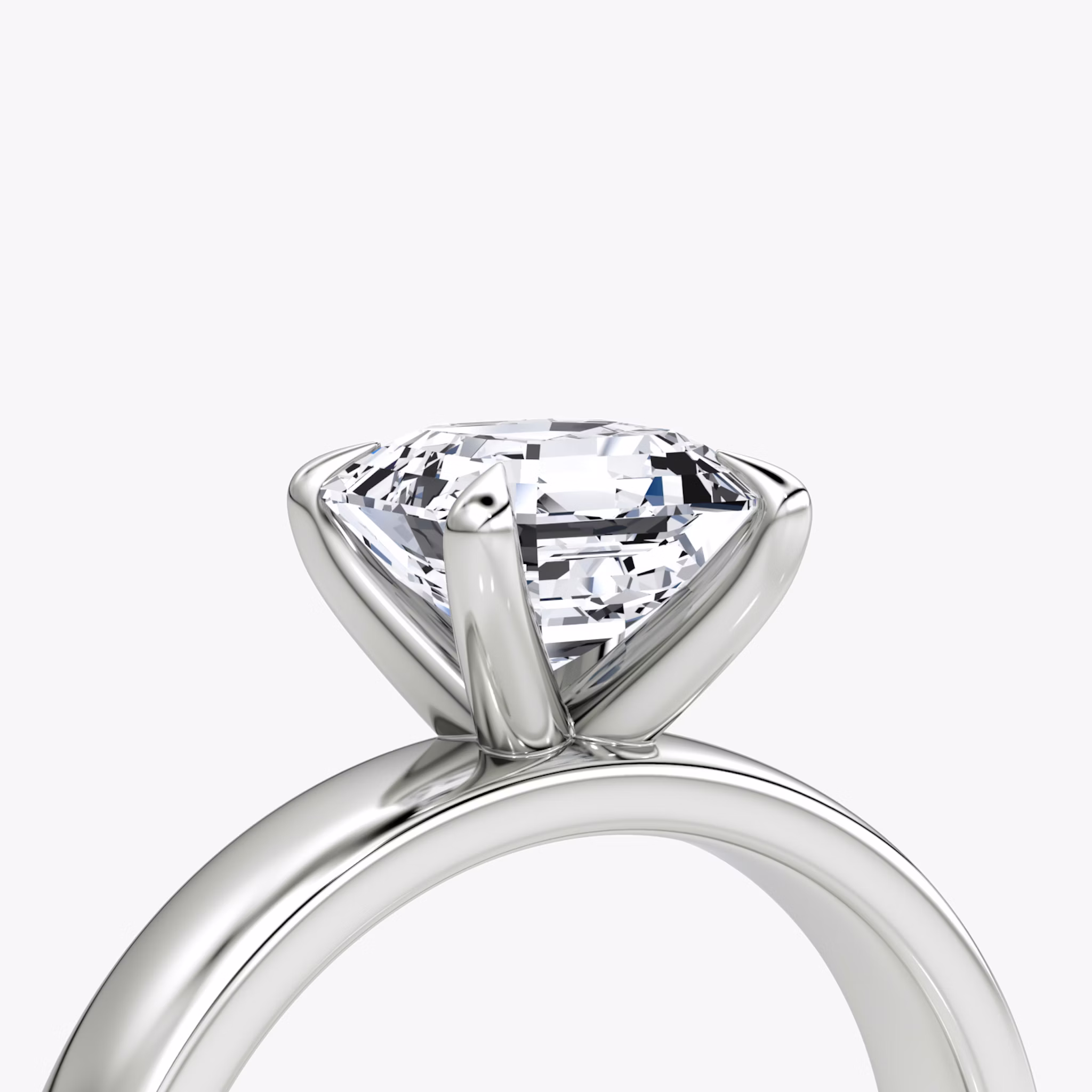 Cigar Band Solitaire | Asscher | Platinum | bandWidth: 4mm | diamondOrientation: vertical | caratWeight: other