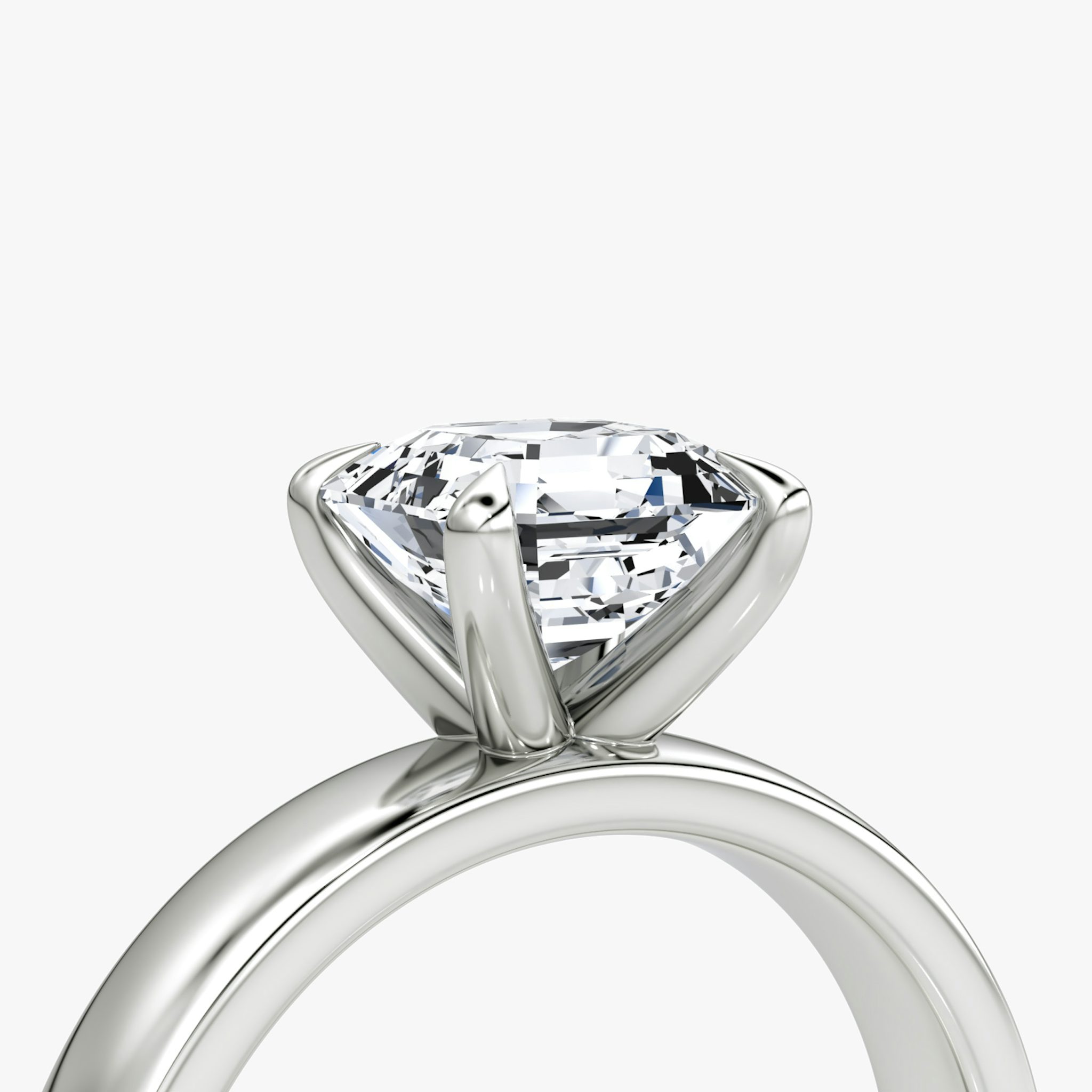 Cigar Band Solitaire | Asscher | Platinum | bandWidth: 4mm | diamondOrientation: vertical | caratWeight: other