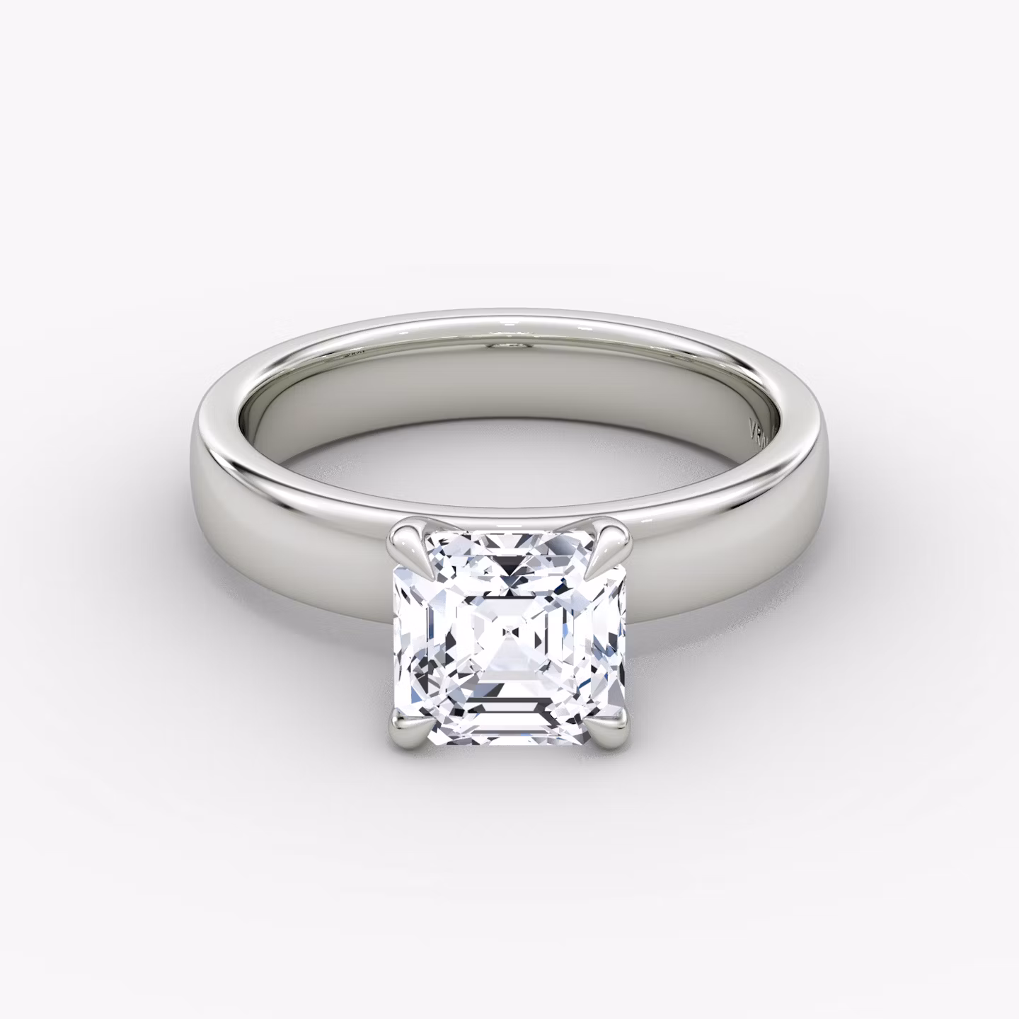 Cigar Band Solitaire Asscher | Platinum