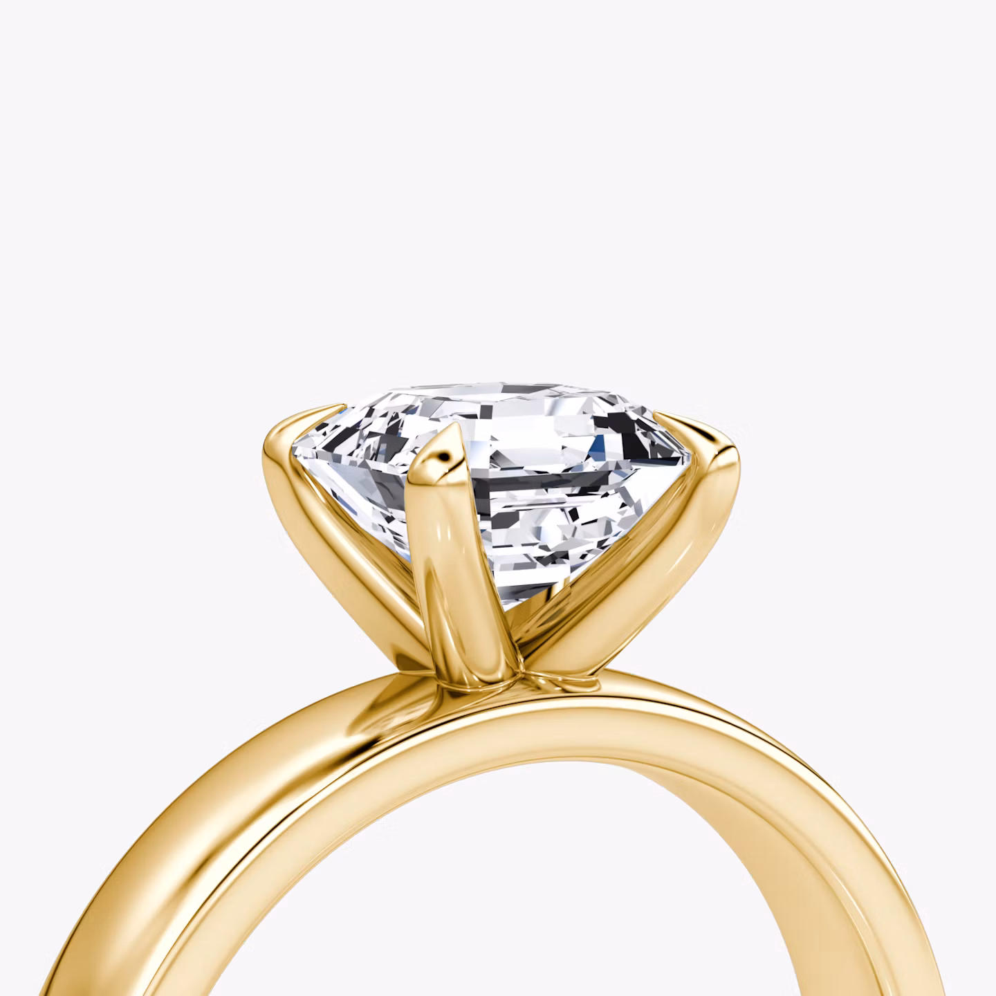 Solitaire Cigar Band | Asscher | 18k | Or jaune | bandWidth: 4mm | diamondOrientation: vertical | caratWeight: other