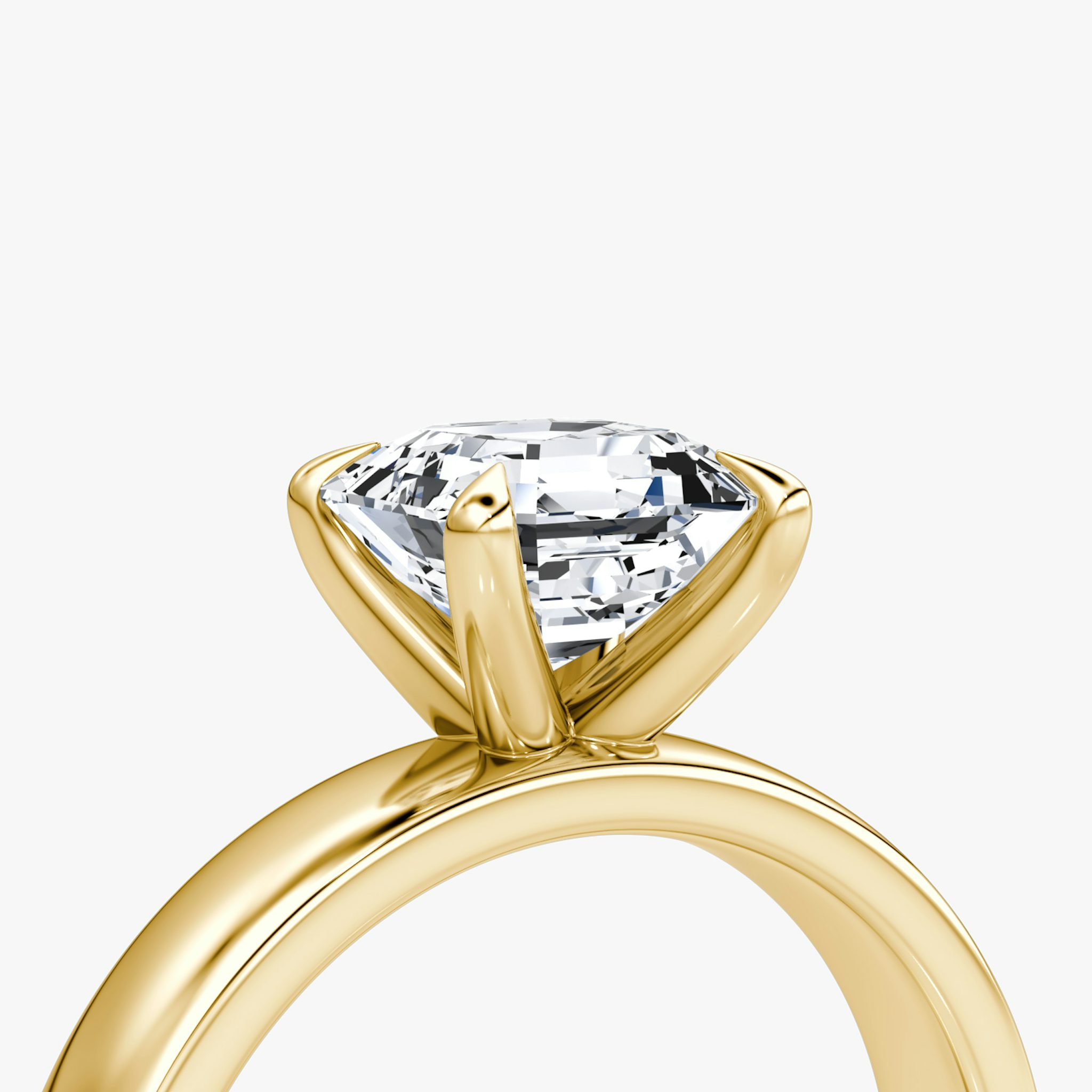 Cigar Band Solitaire | Asscher | 18k | Yellow Gold | bandWidth: 4mm | diamondOrientation: vertical | caratWeight: other