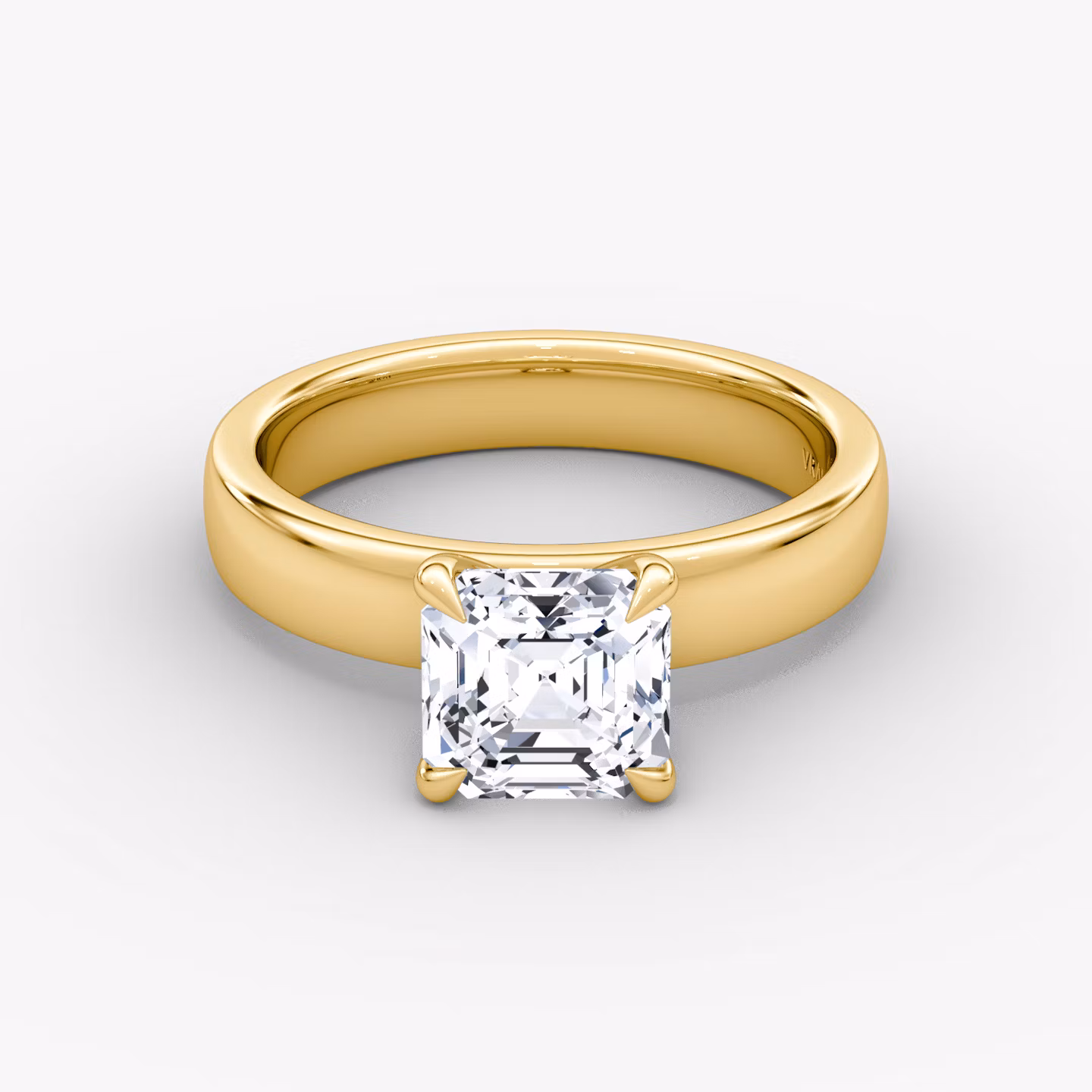 Cigar Band Solitaire Asscher | Yellow Gold