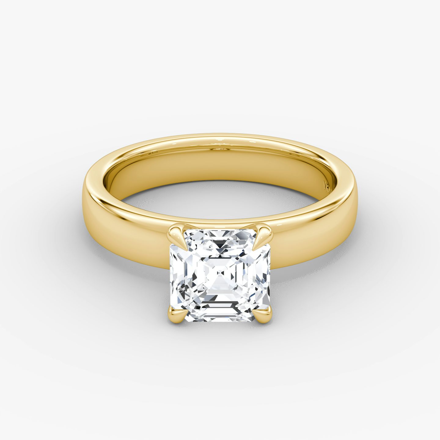 Solitaire Cigar Band | Asscher | 18k | Or jaune | bandWidth: 4mm | diamondOrientation: vertical | caratWeight: other