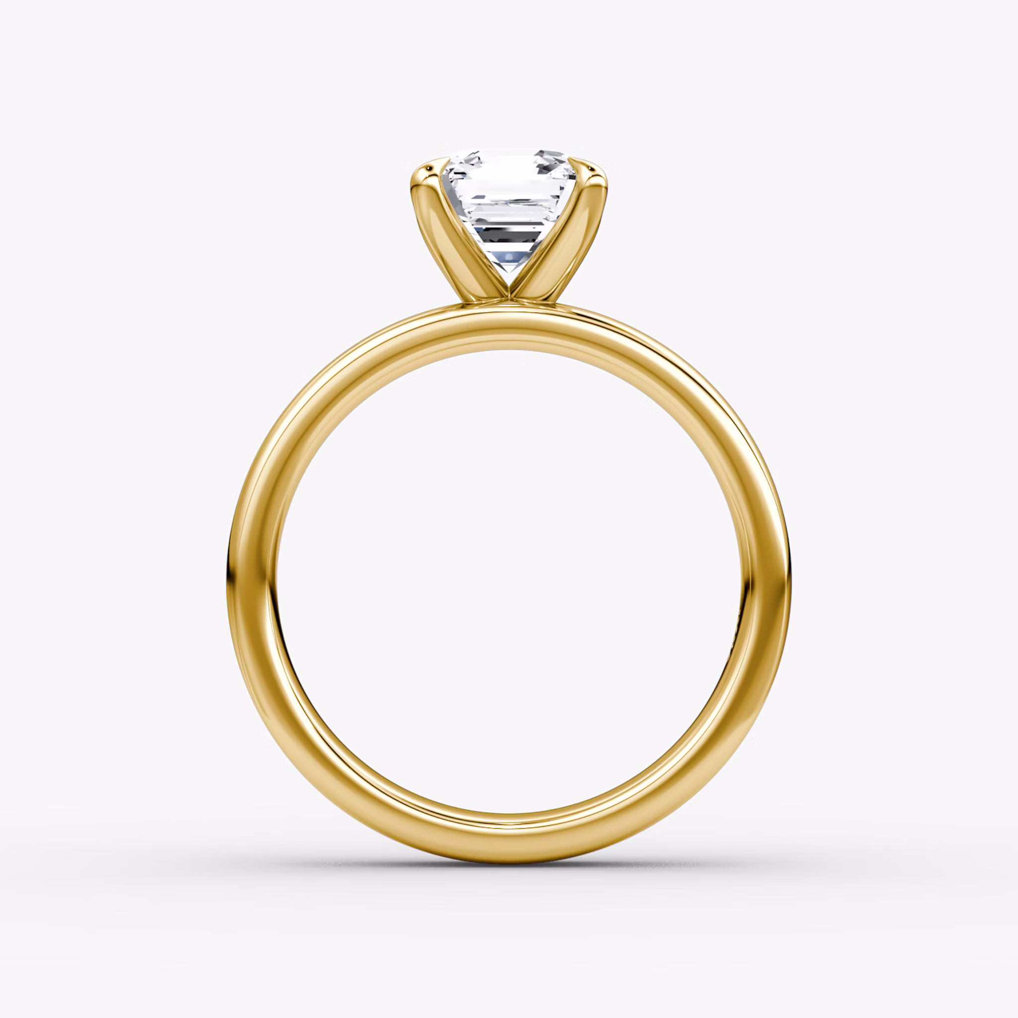 Cigar Band Solitaire | Asscher | 18k | Yellow Gold | bandWidth: 4mm | diamondOrientation: vertical | caratWeight: other