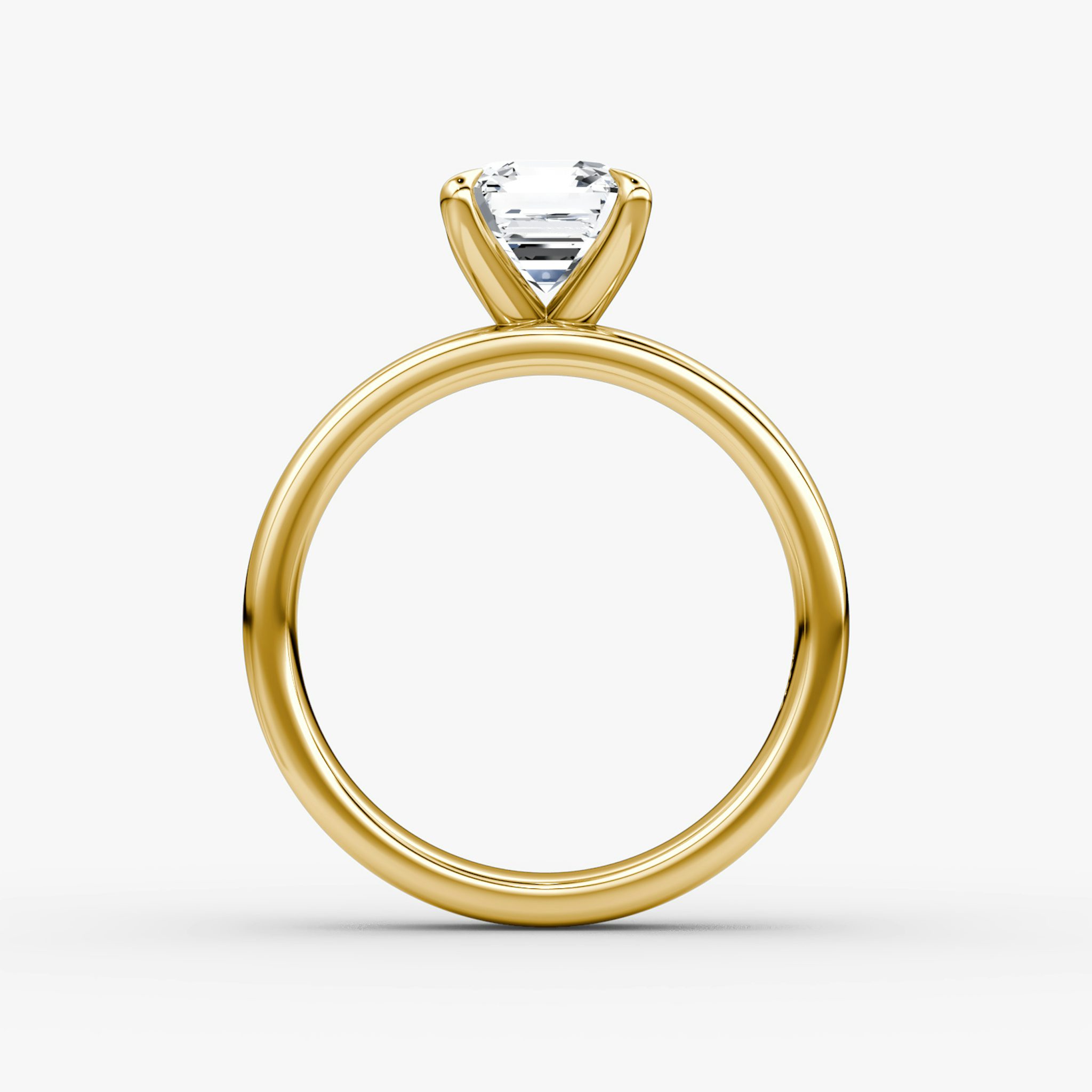 Cigar Band Solitaire | Asscher | 18k | Yellow Gold | bandWidth: 4mm | diamondOrientation: vertical | caratWeight: other