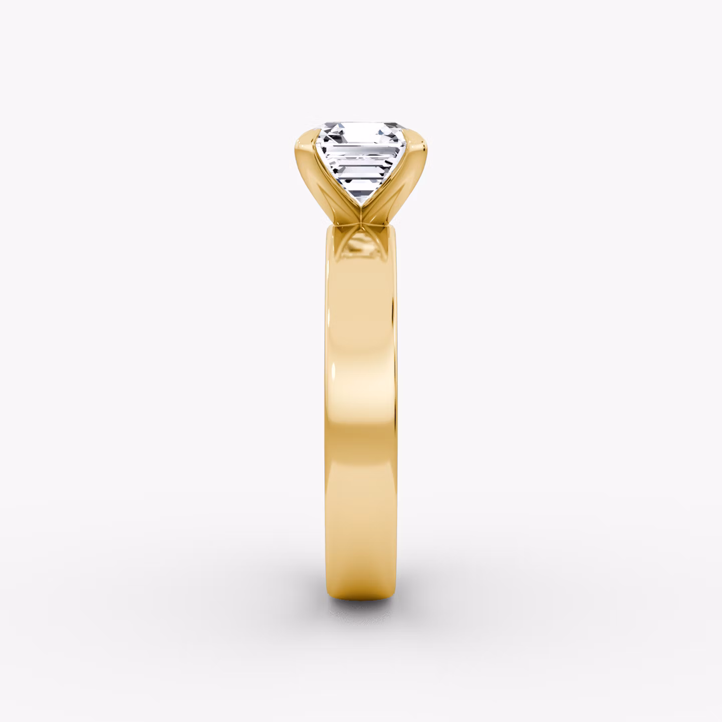 Solitaire Cigar Band | Asscher | 18k | Or jaune | bandWidth: 4mm | diamondOrientation: vertical | caratWeight: other
