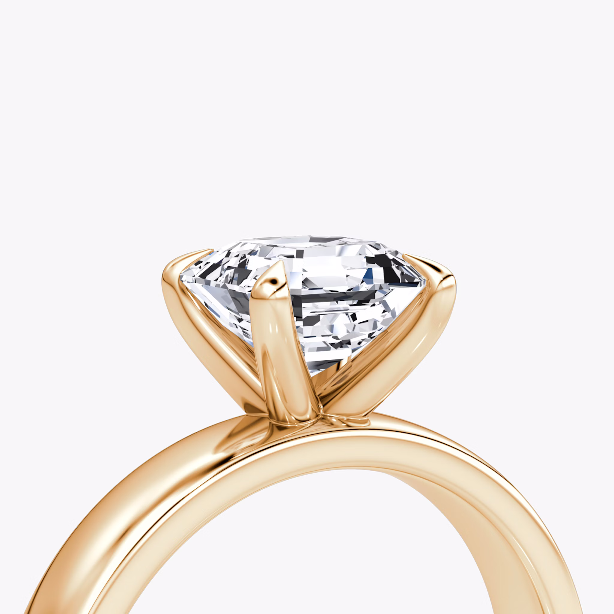 Cigar Band Solitaire | Asscher | 14k | Rose Gold | bandWidth: 4mm | diamondOrientation: vertical | caratWeight: other
