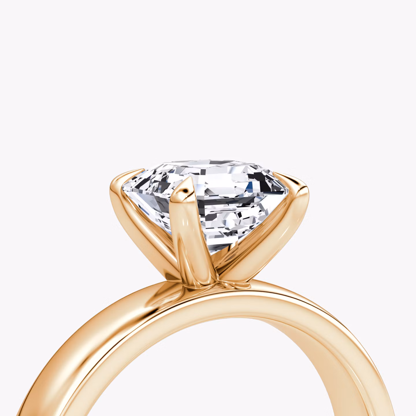 Cigar Band Solitaire | Asscher | 14k | Rose Gold | bandWidth: 4mm | diamondOrientation: vertical | caratWeight: other