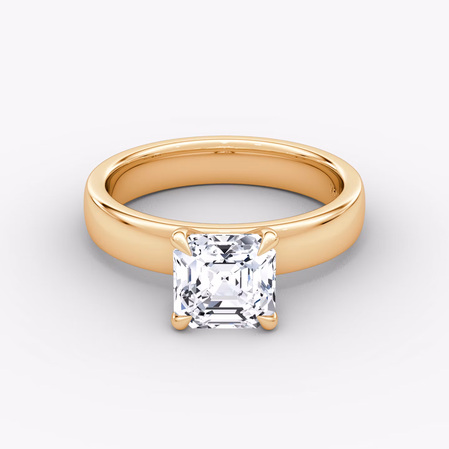 Cigar Band Solitaire Asscher | Rose Gold