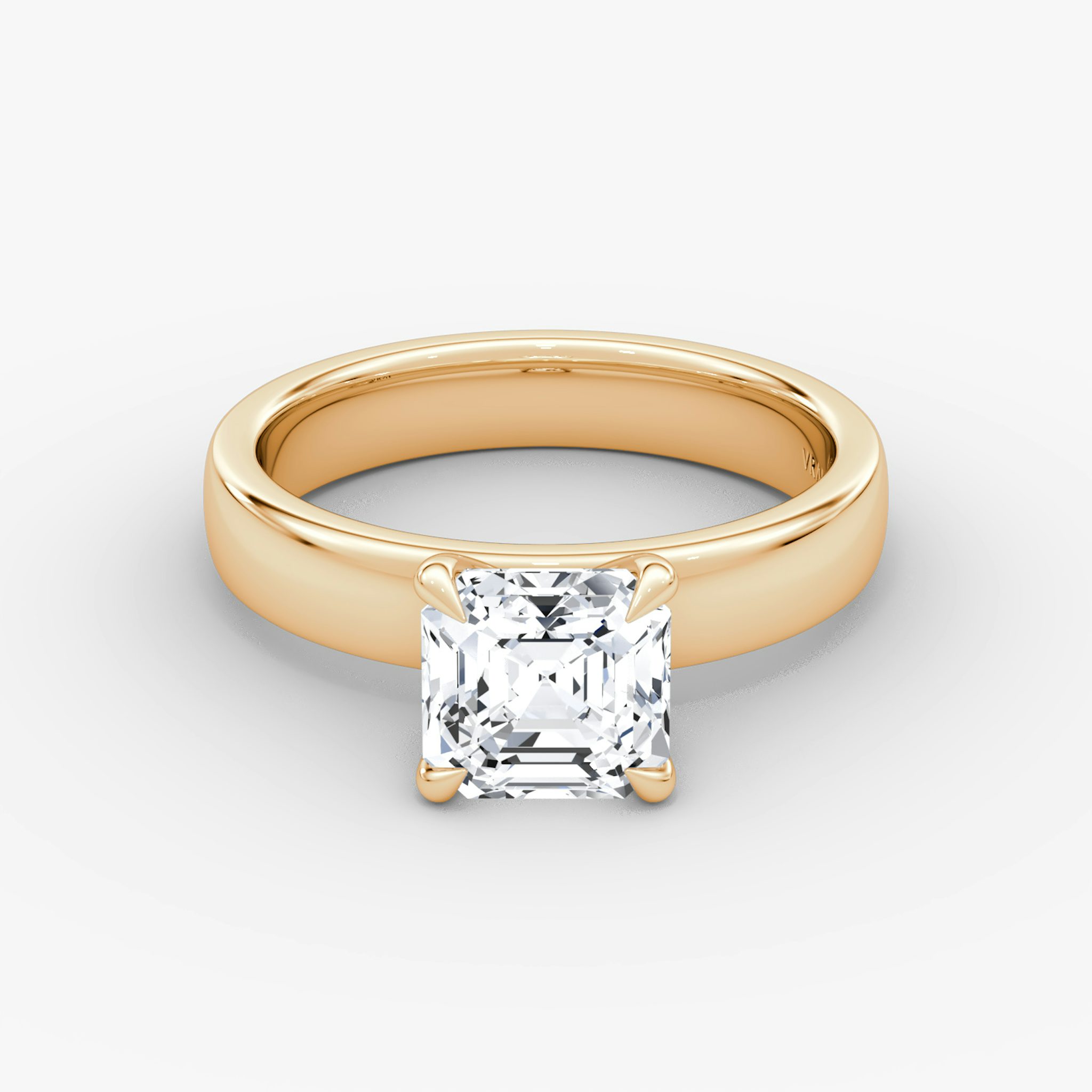 Cigar Band Solitaire | Asscher | 14k | Rose Gold | bandWidth: 4mm | diamondOrientation: vertical | caratWeight: other
