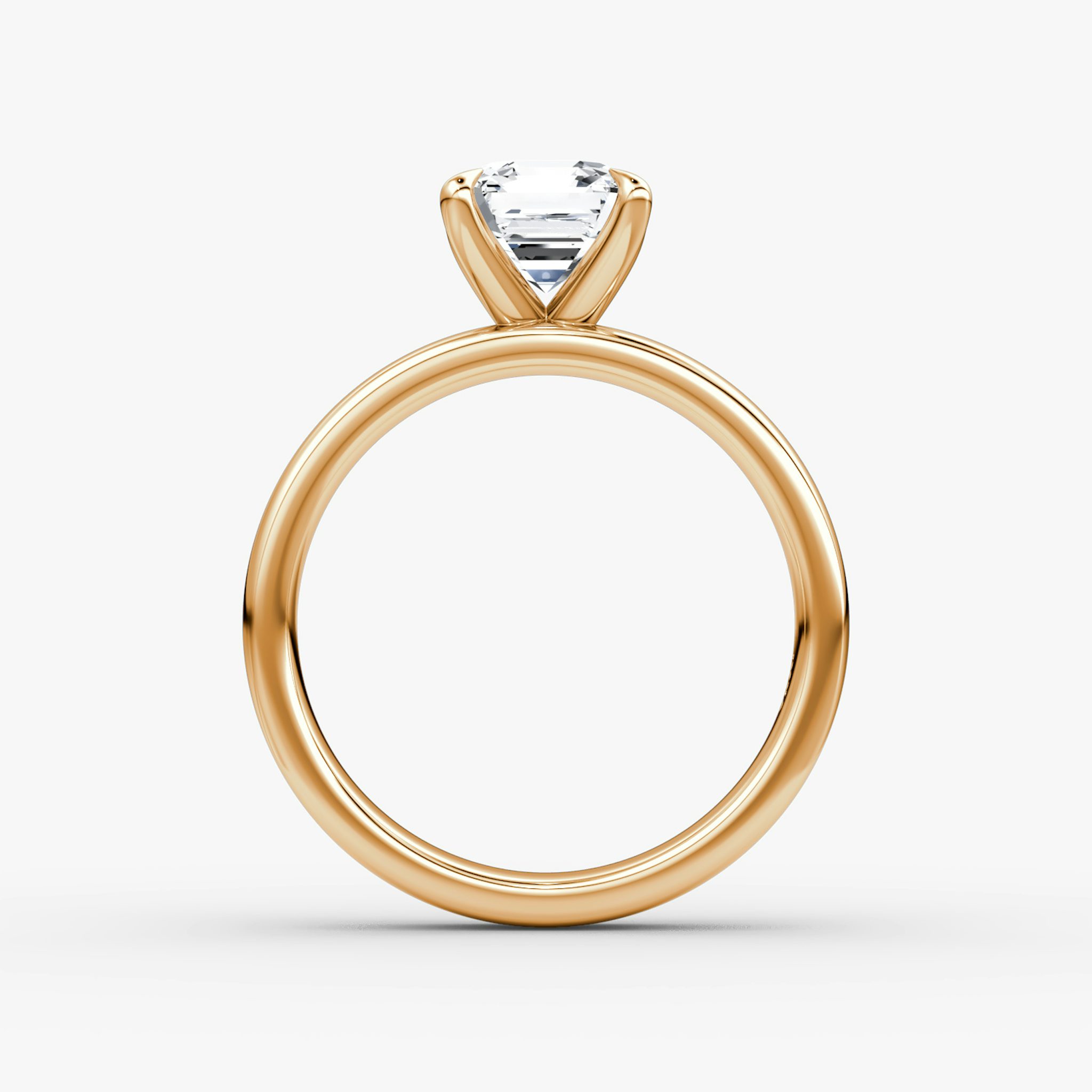 Cigar Band Solitaire | Asscher | 14k | Rose Gold | bandWidth: 4mm | diamondOrientation: vertical | caratWeight: other