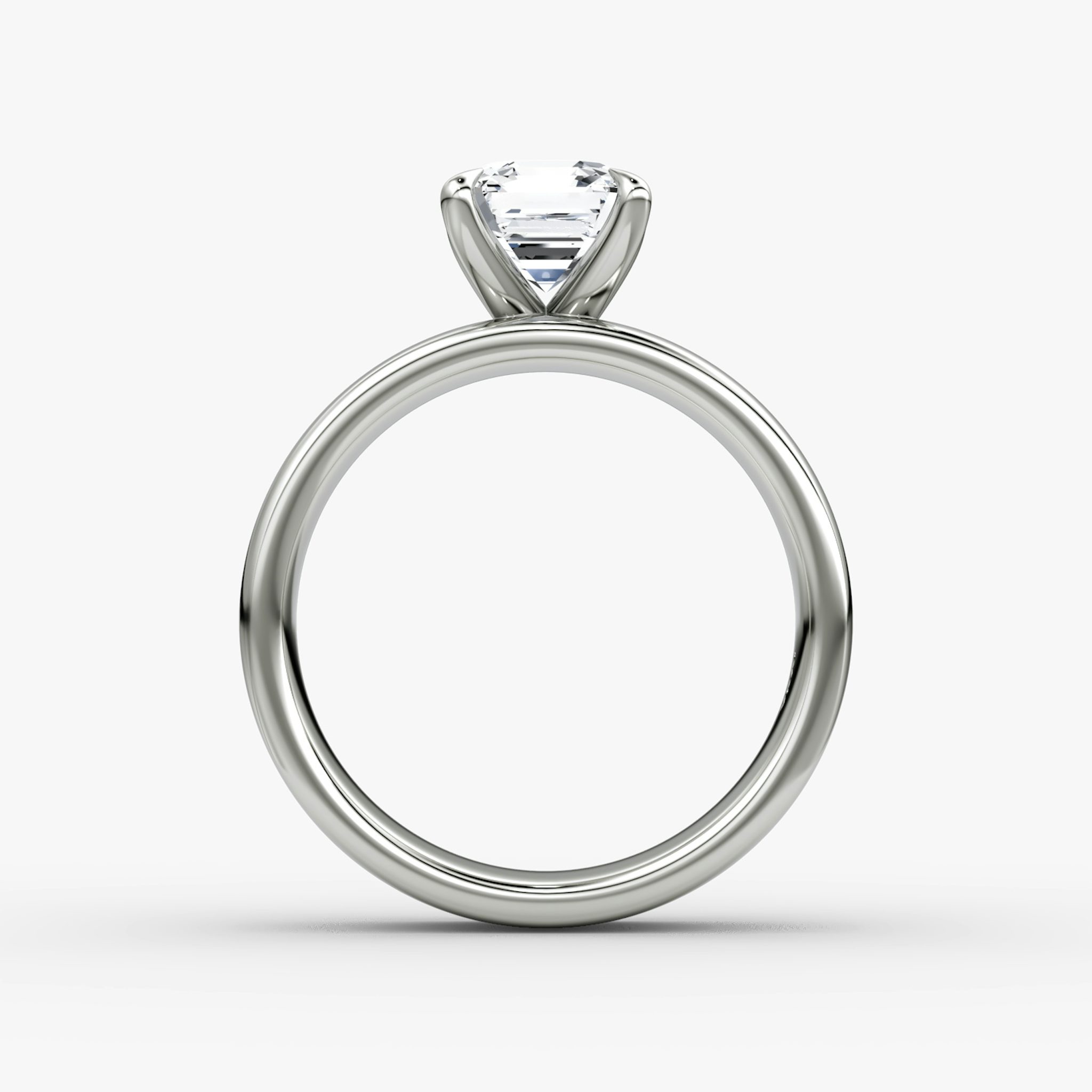Cigar Band Solitaire | Asscher | 18k | White Gold | bandWidth: 6mm | diamondOrientation: vertical | caratWeight: other