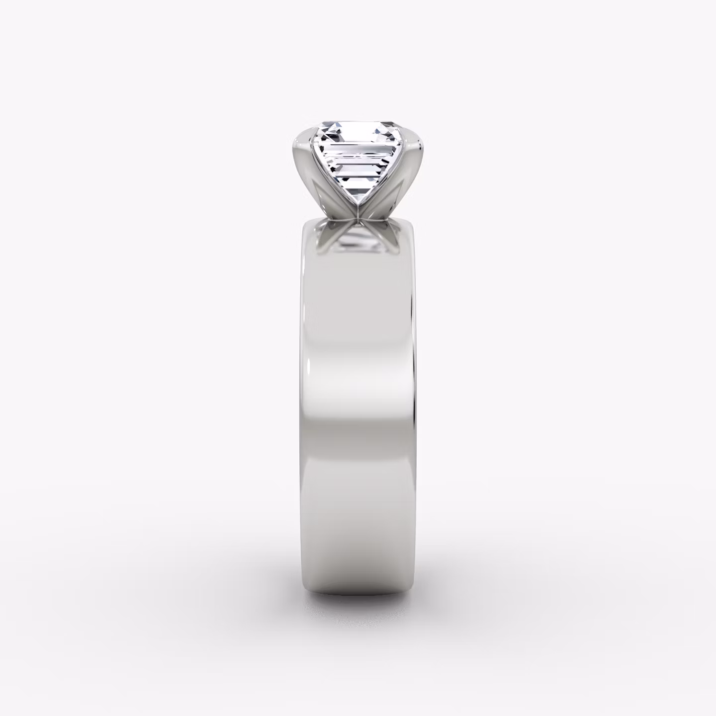 Cigar Band Solitaire | Asscher | Platinum | bandWidth: 6mm | diamondOrientation: vertical | caratWeight: other