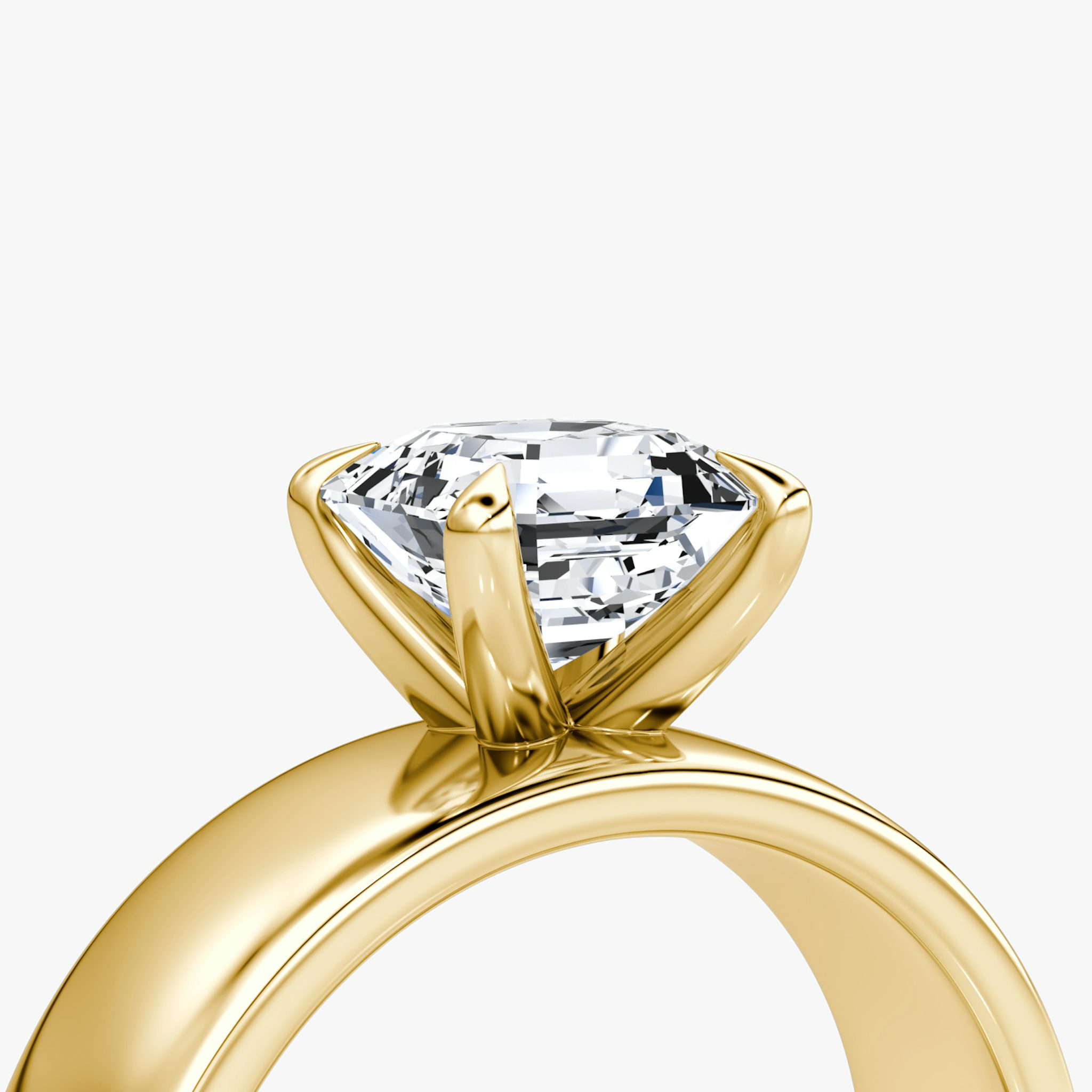 Cigar Band Solitaire | Asscher | 18k | Yellow Gold | bandWidth: 6mm | diamondOrientation: vertical | caratWeight: other