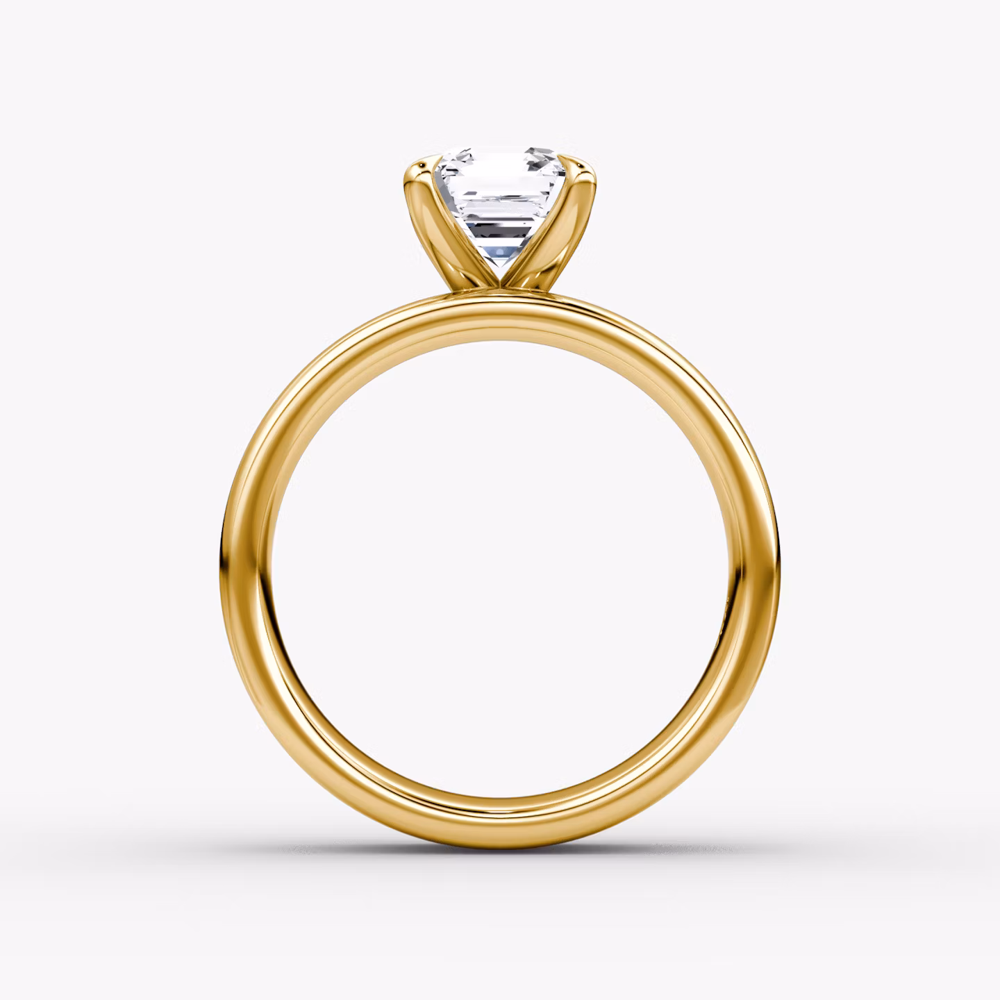 Cigar Band Solitaire | Asscher | 18k | Yellow Gold | bandWidth: 6mm | diamondOrientation: vertical | caratWeight: other