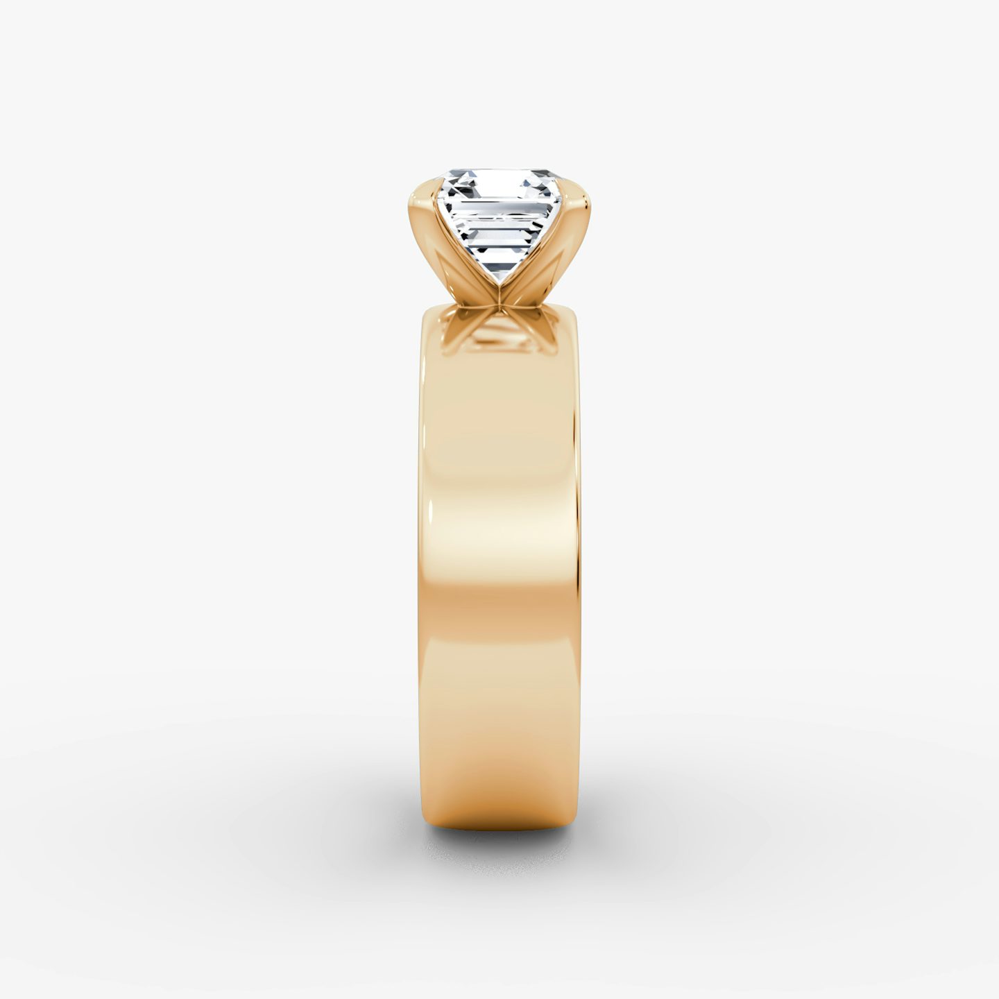 Cigar Band Solitaire | Asscher | 14k | Rose Gold | bandWidth: 6mm | diamondOrientation: vertical | caratWeight: other