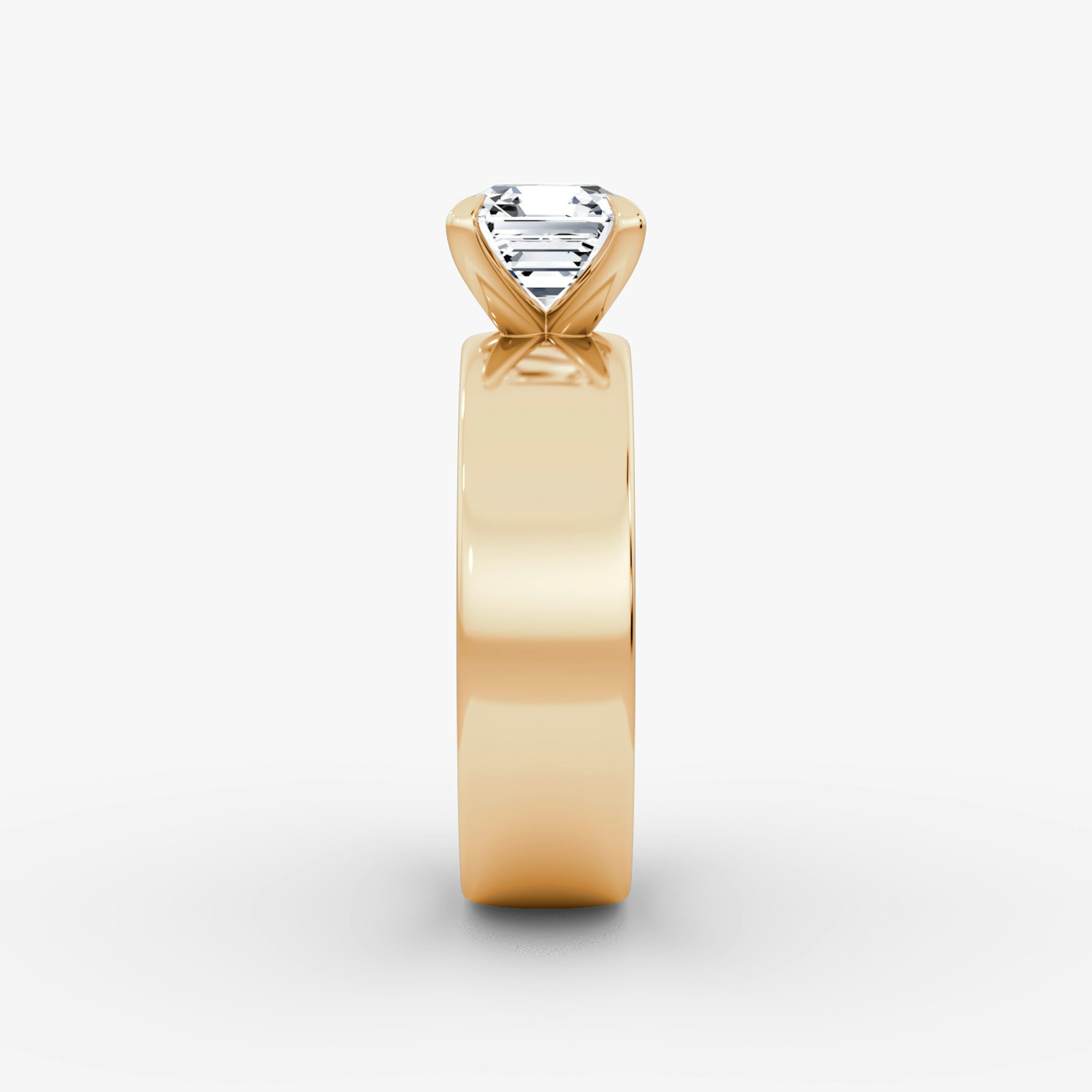 Cigar Band Solitaire | Asscher | 14k | Rose Gold | bandWidth: 6mm | diamondOrientation: vertical | caratWeight: other