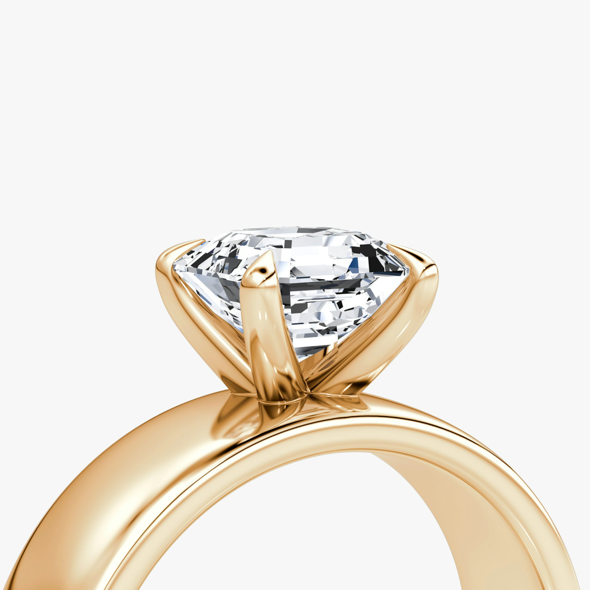 Cigar Band Solitaire | Asscher | 14k | Rose Gold | bandWidth: 6mm | diamondOrientation: vertical | caratWeight: other